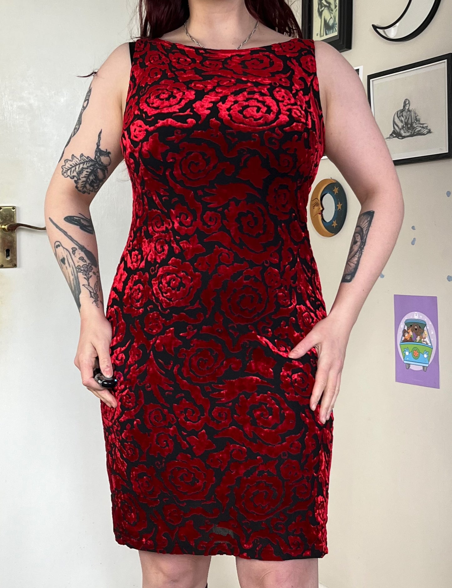Burnout Velvet Dress UK 10