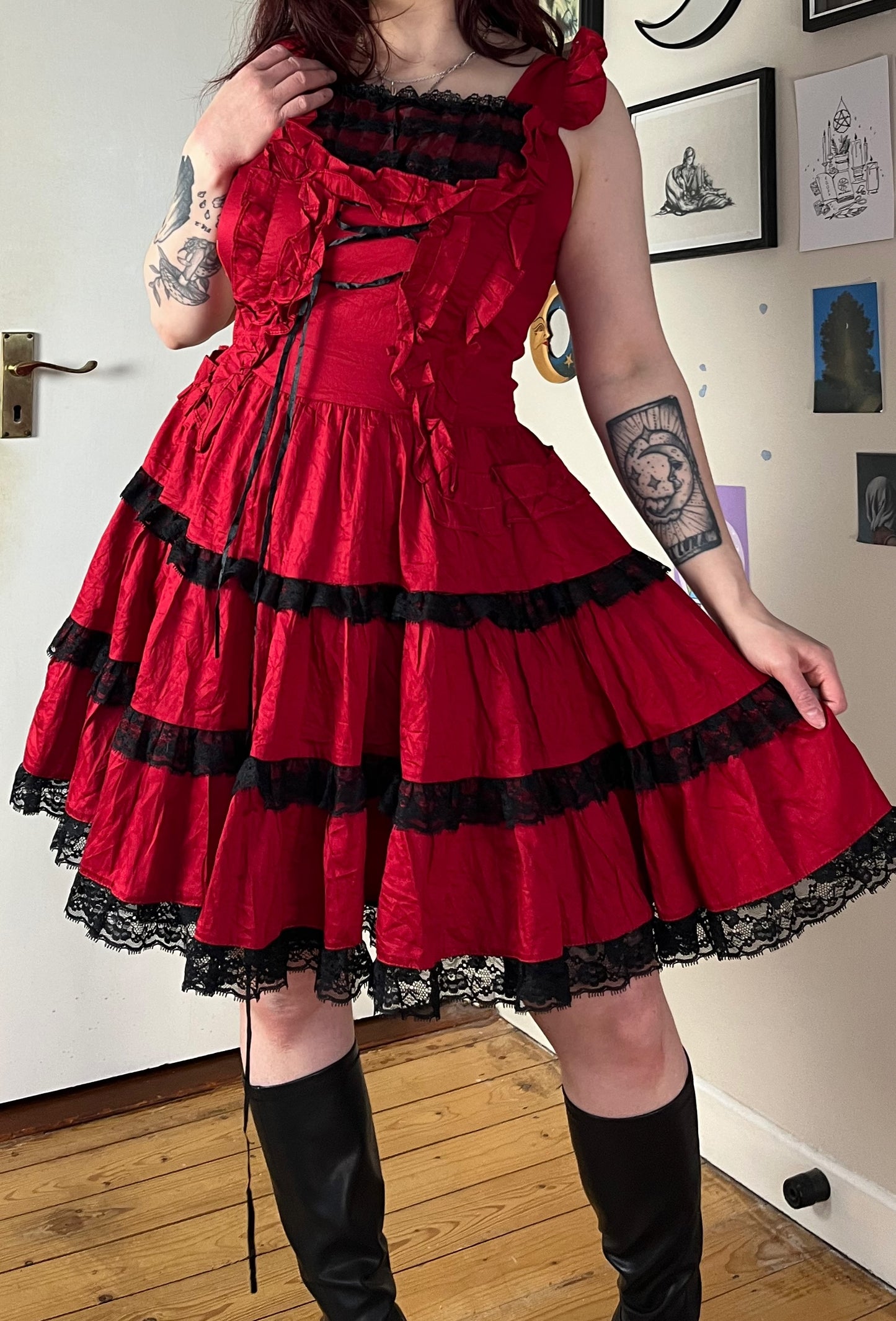 Red Gothic Dress UK 8-10