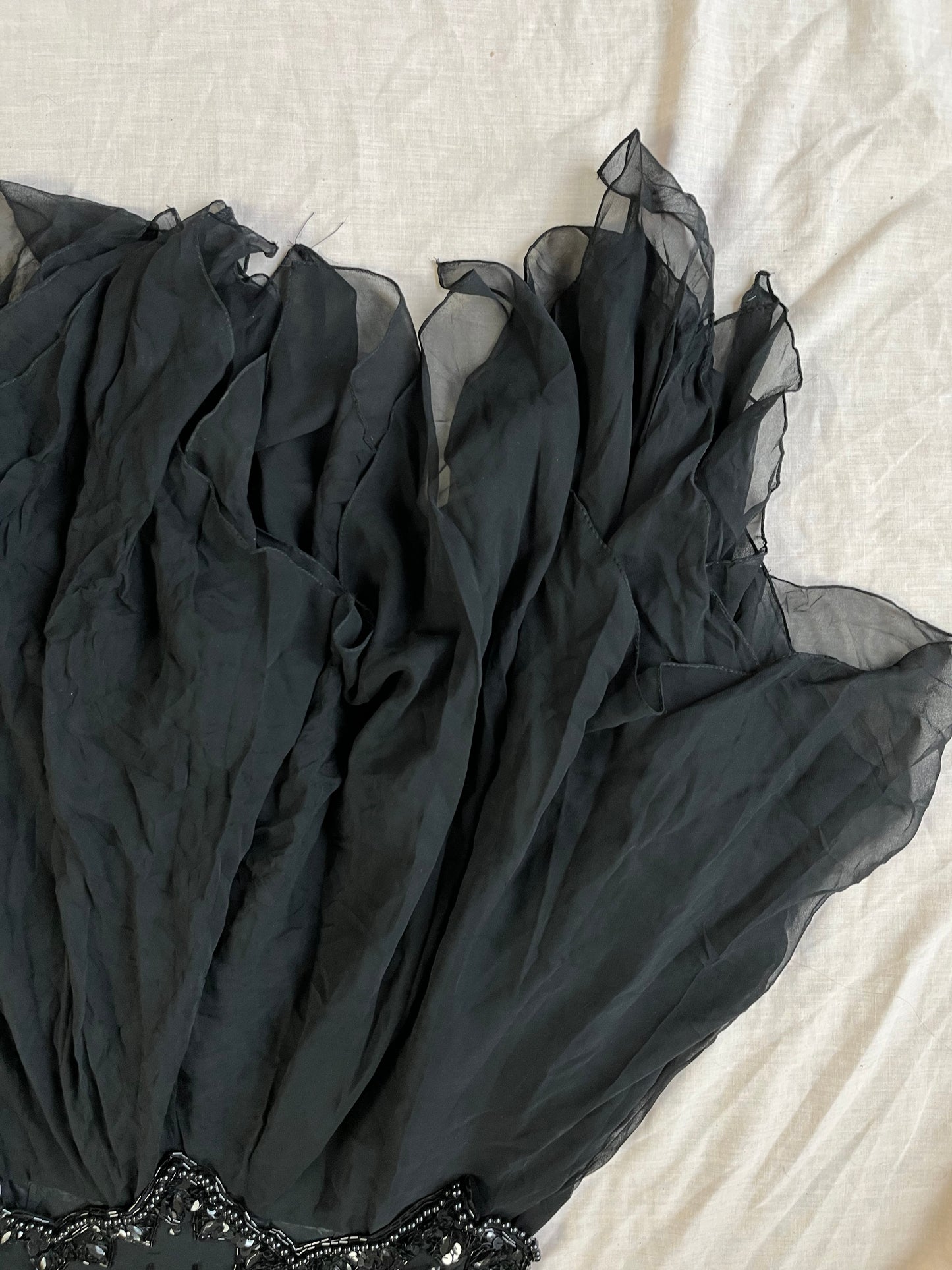 Black Beaded Dress UK 12