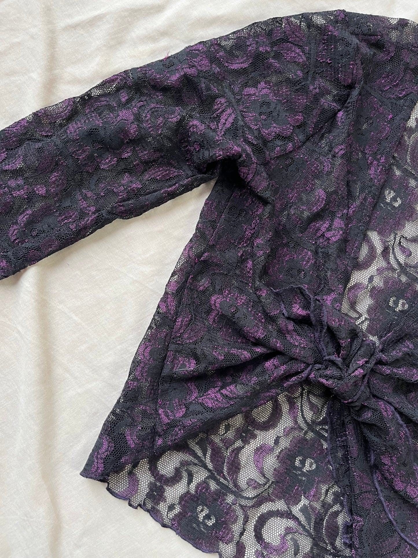 Purple and Black Lace Top UK 8-10