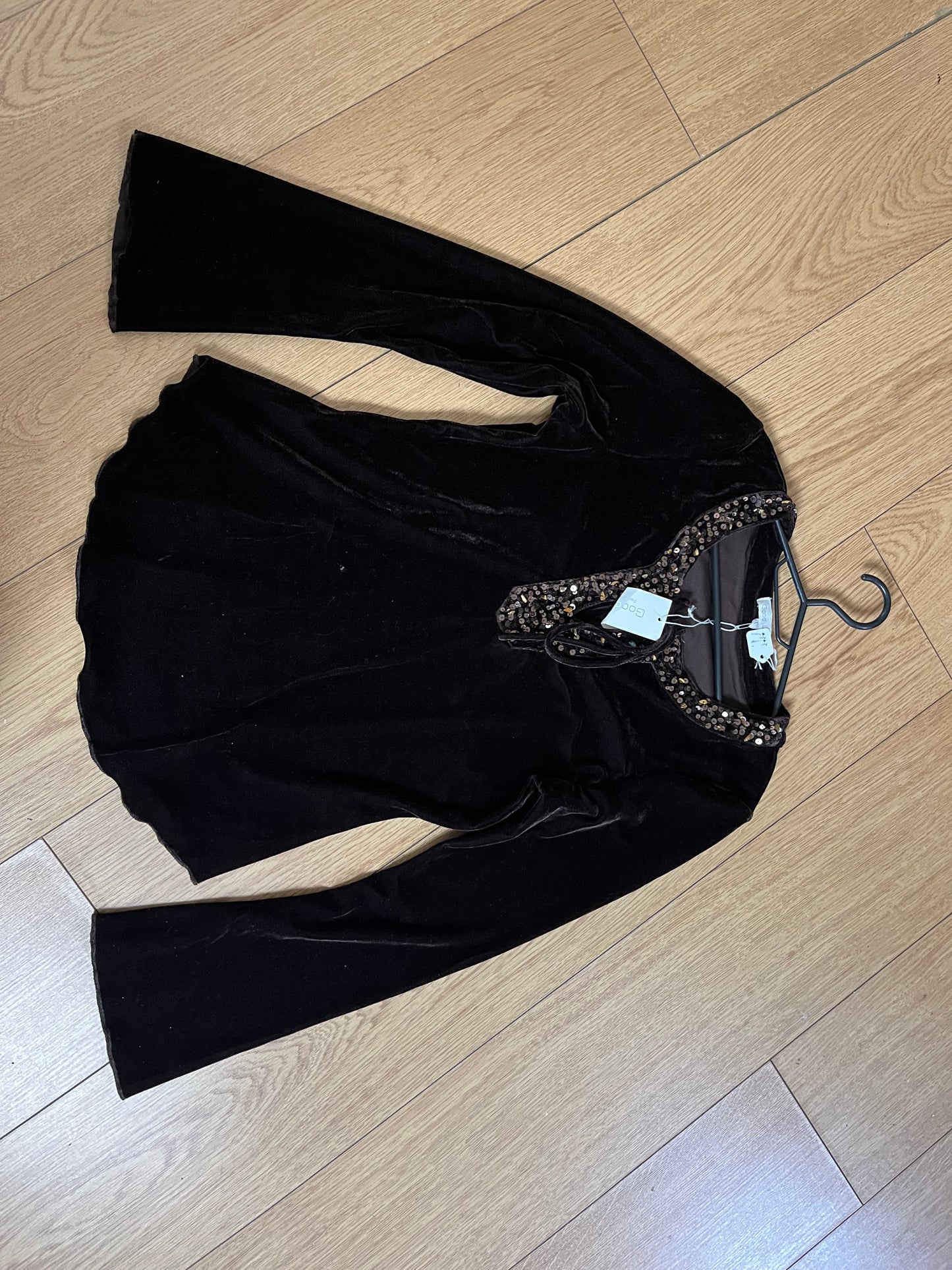 Brown Velvet Top UK 10-12