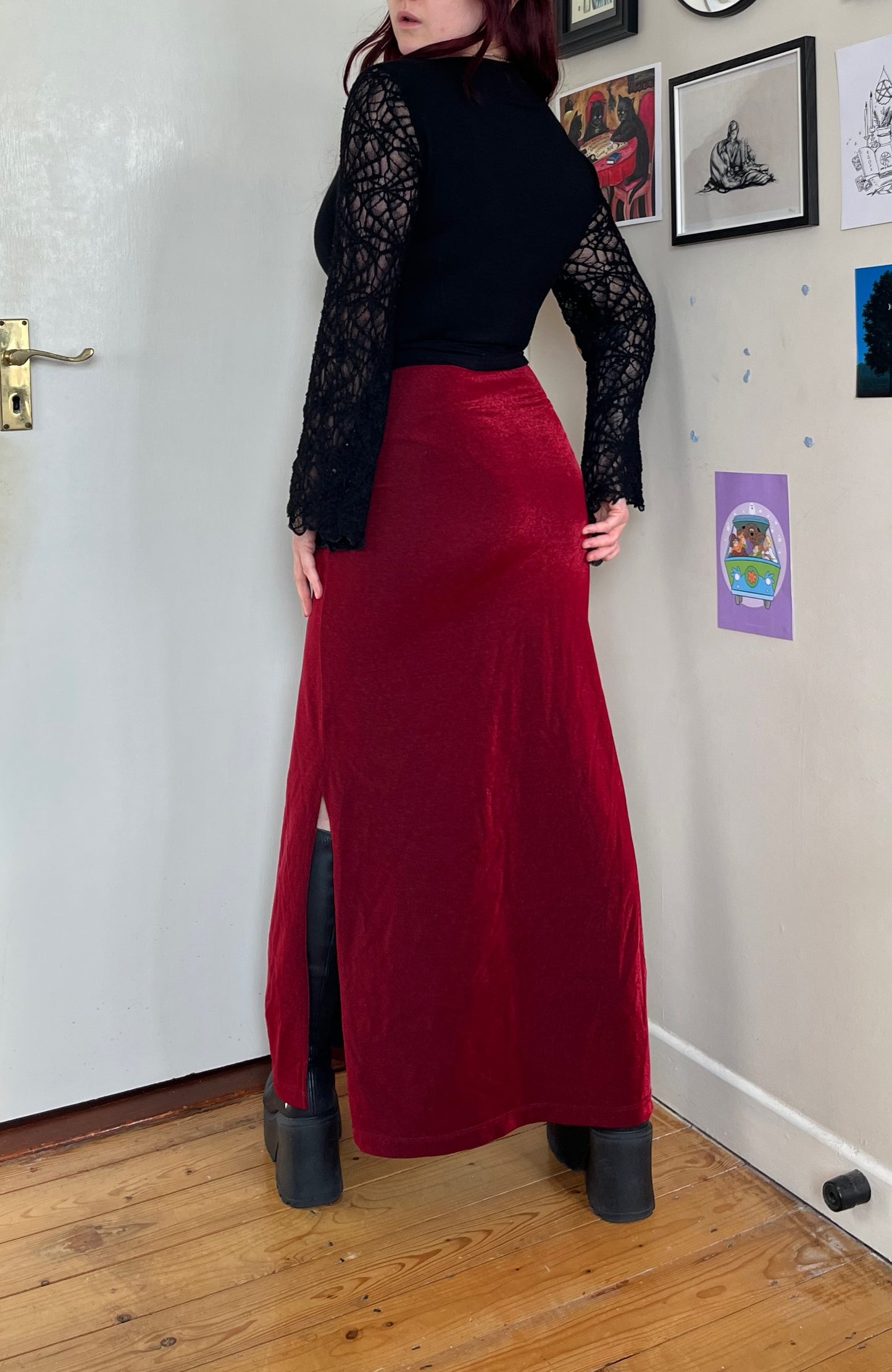 Red Maxi Skirt UK 8-10