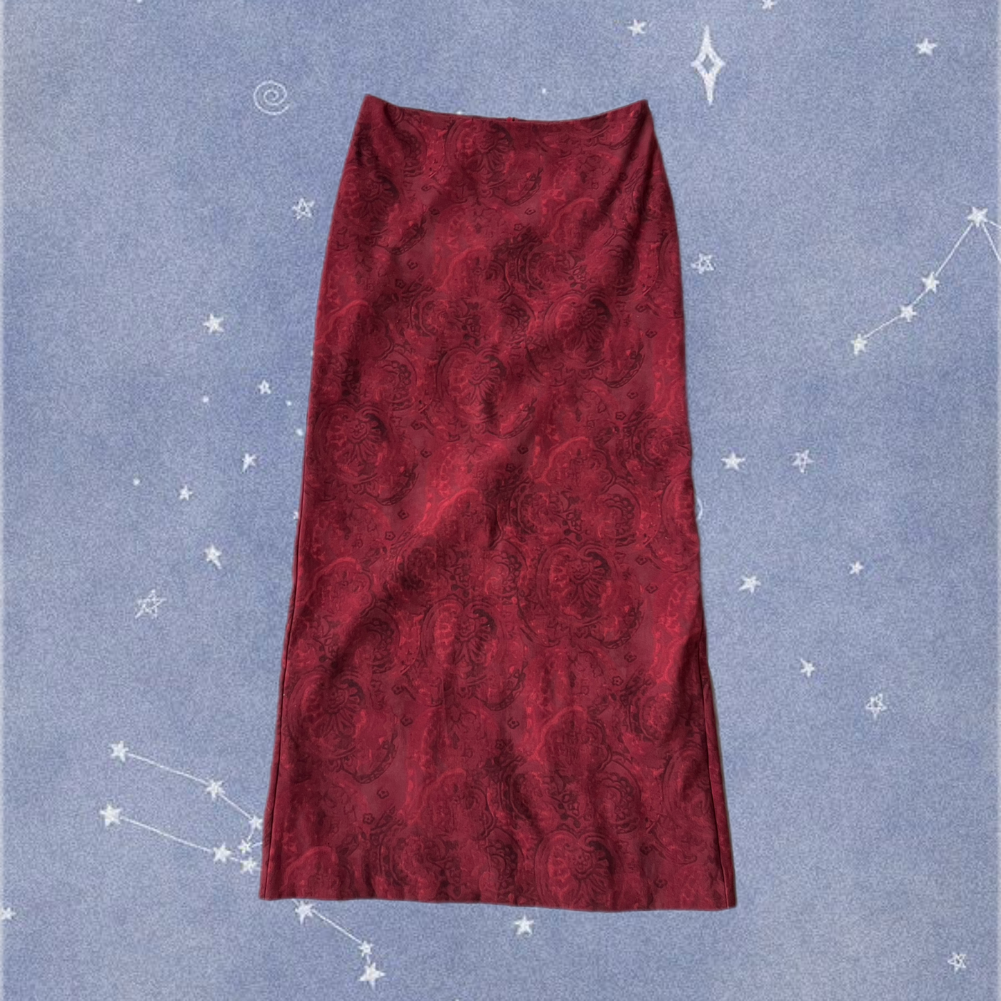 Velvet Floral Maxi Skirt UK 10