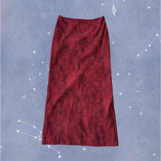 Velvet Floral Maxi Skirt UK 10
