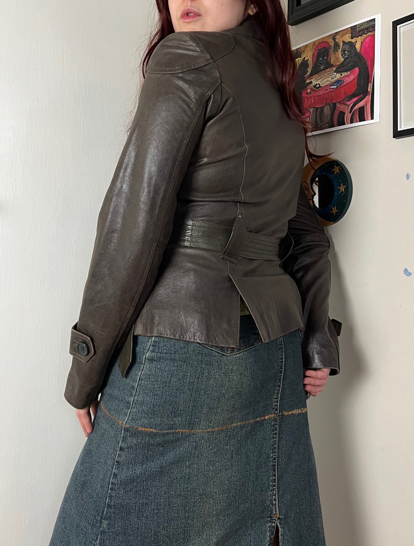 Brown Leather Jacket UK 10