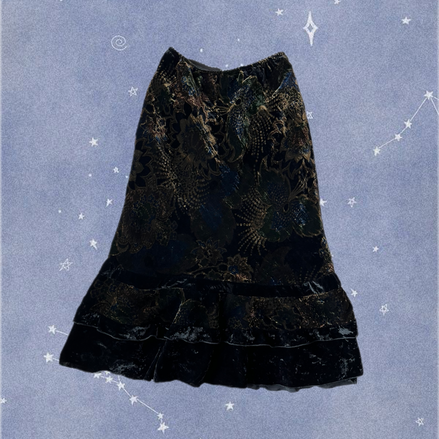 Velvet Floral Skirt UK 6-12