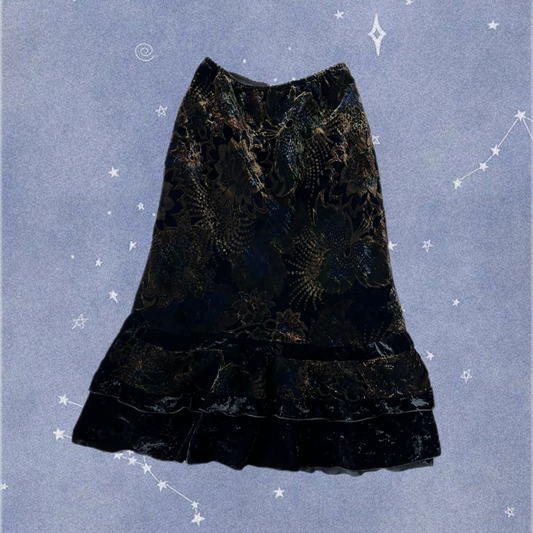 Velvet Floral Skirt UK 6-12