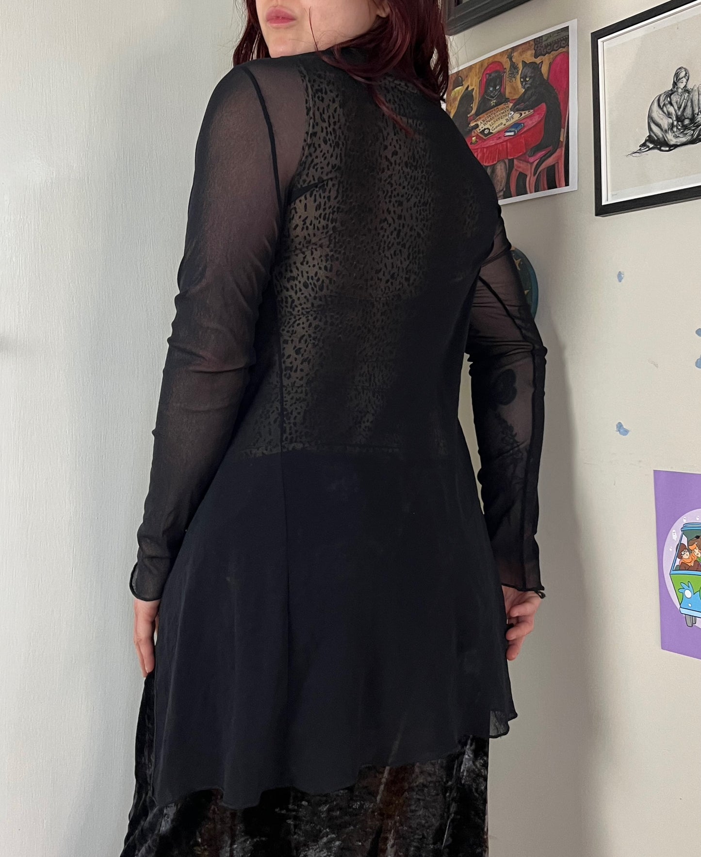 Tie Front Mesh Cardigan UK 6-10