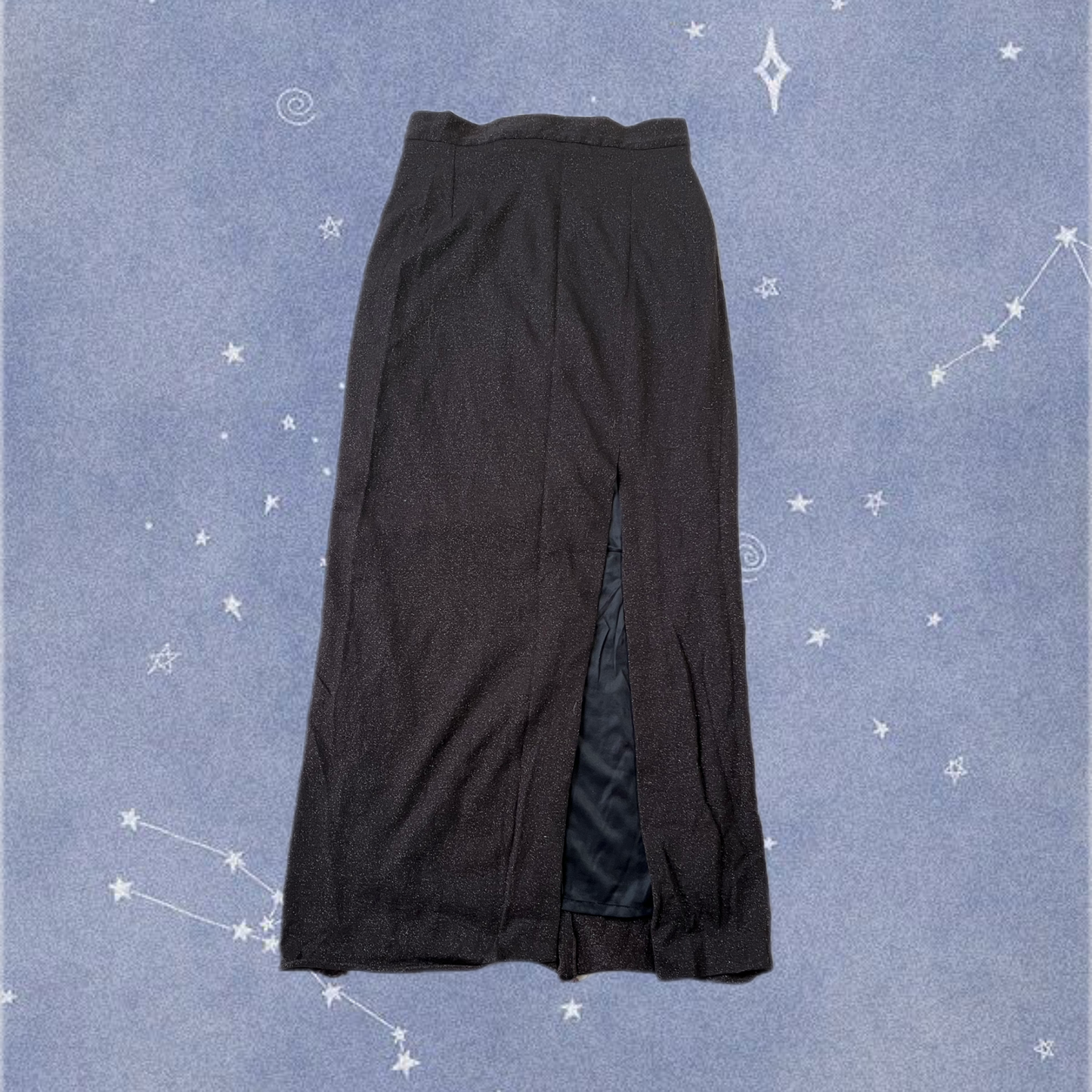 Black Shimmery Maxi Skirt UK 8