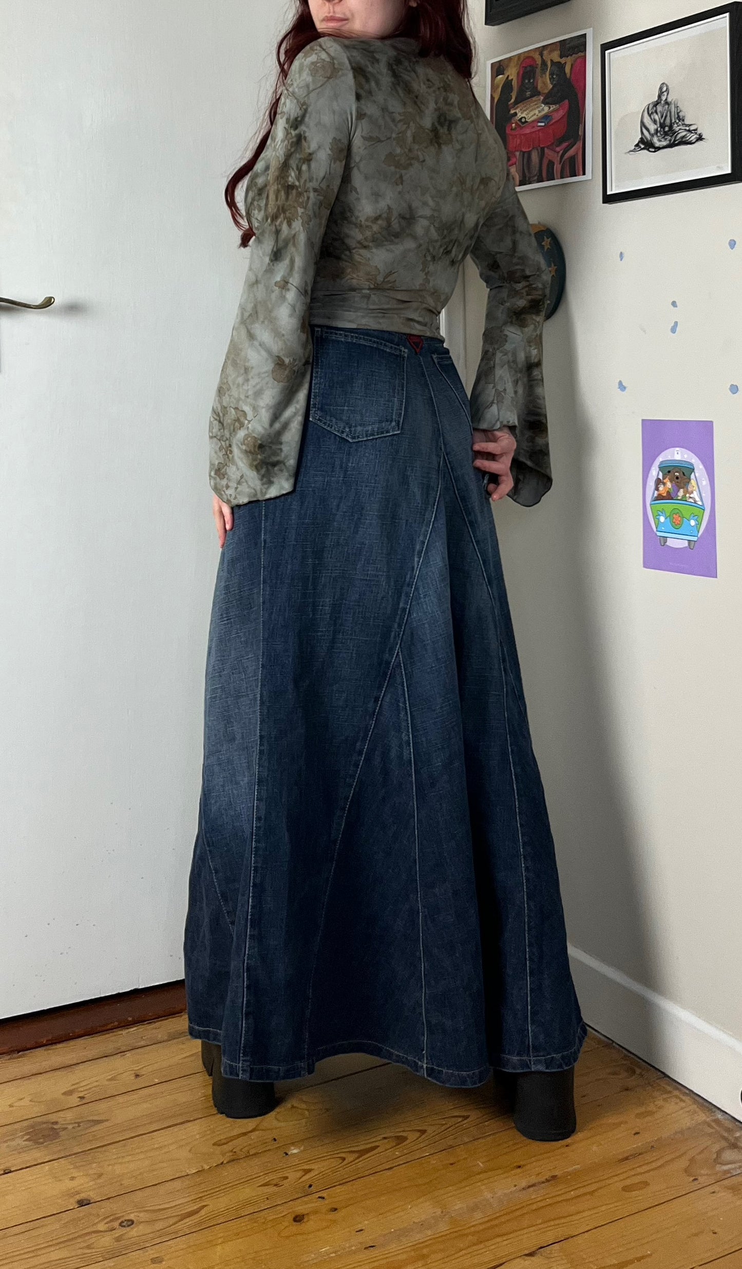 Denim Maxi Skirt UK 12
