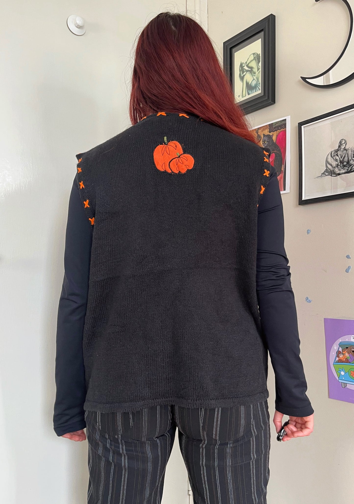 Toil and Trouble 1990s Halloween Sweater Vest XL