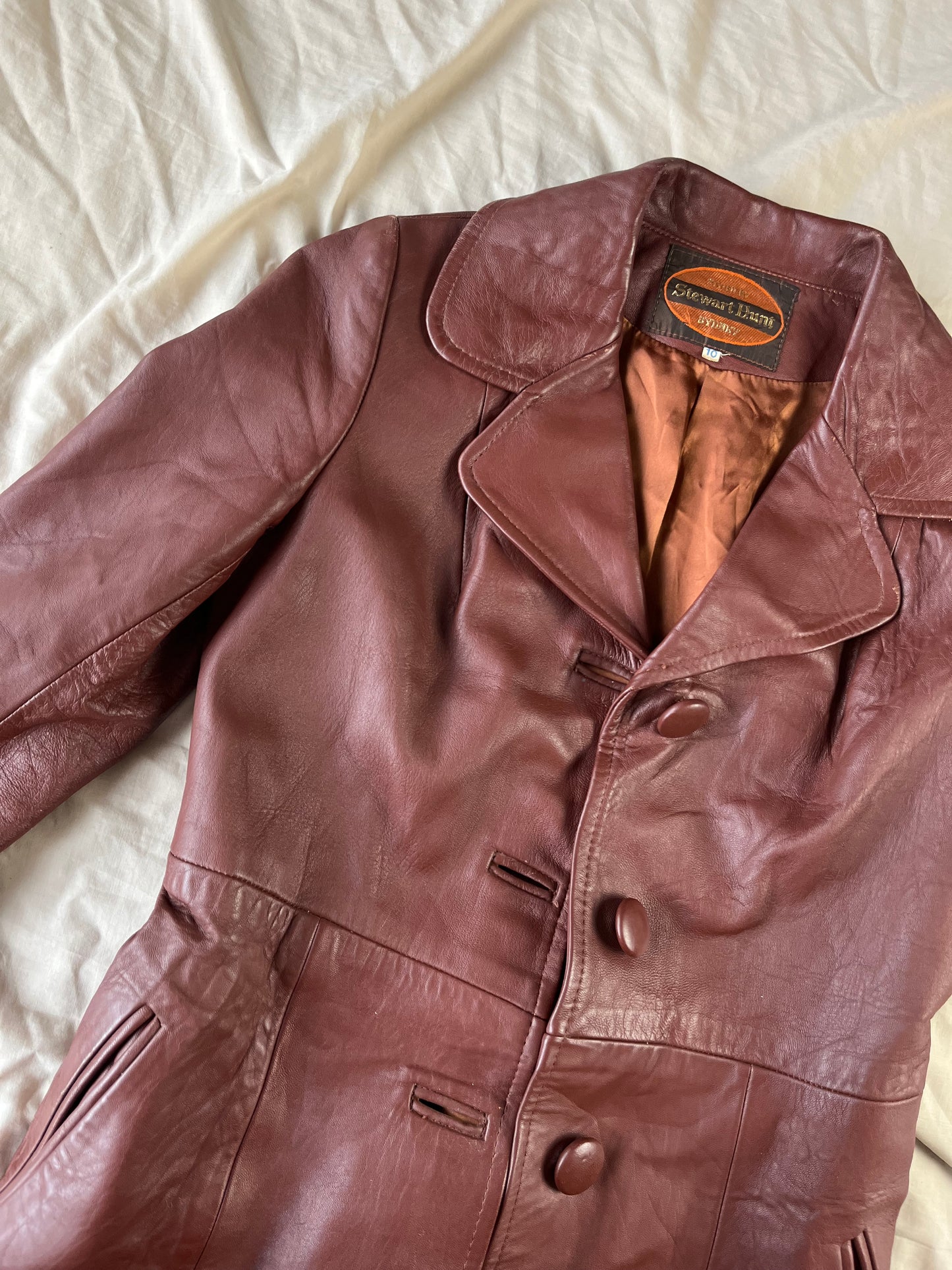 Elena Leather Coat UK 8-10