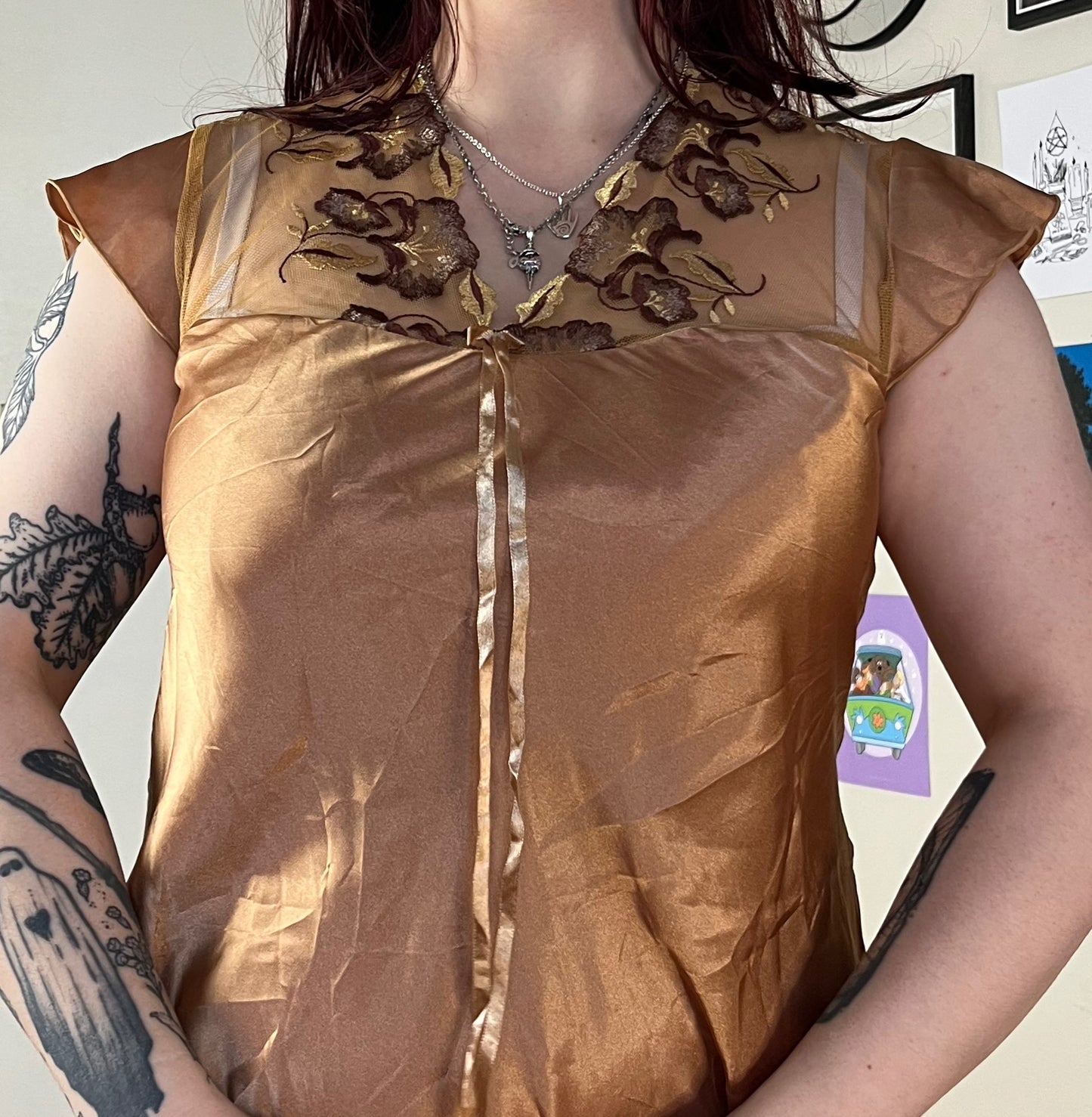 Gold Slip Dress UK 10-12