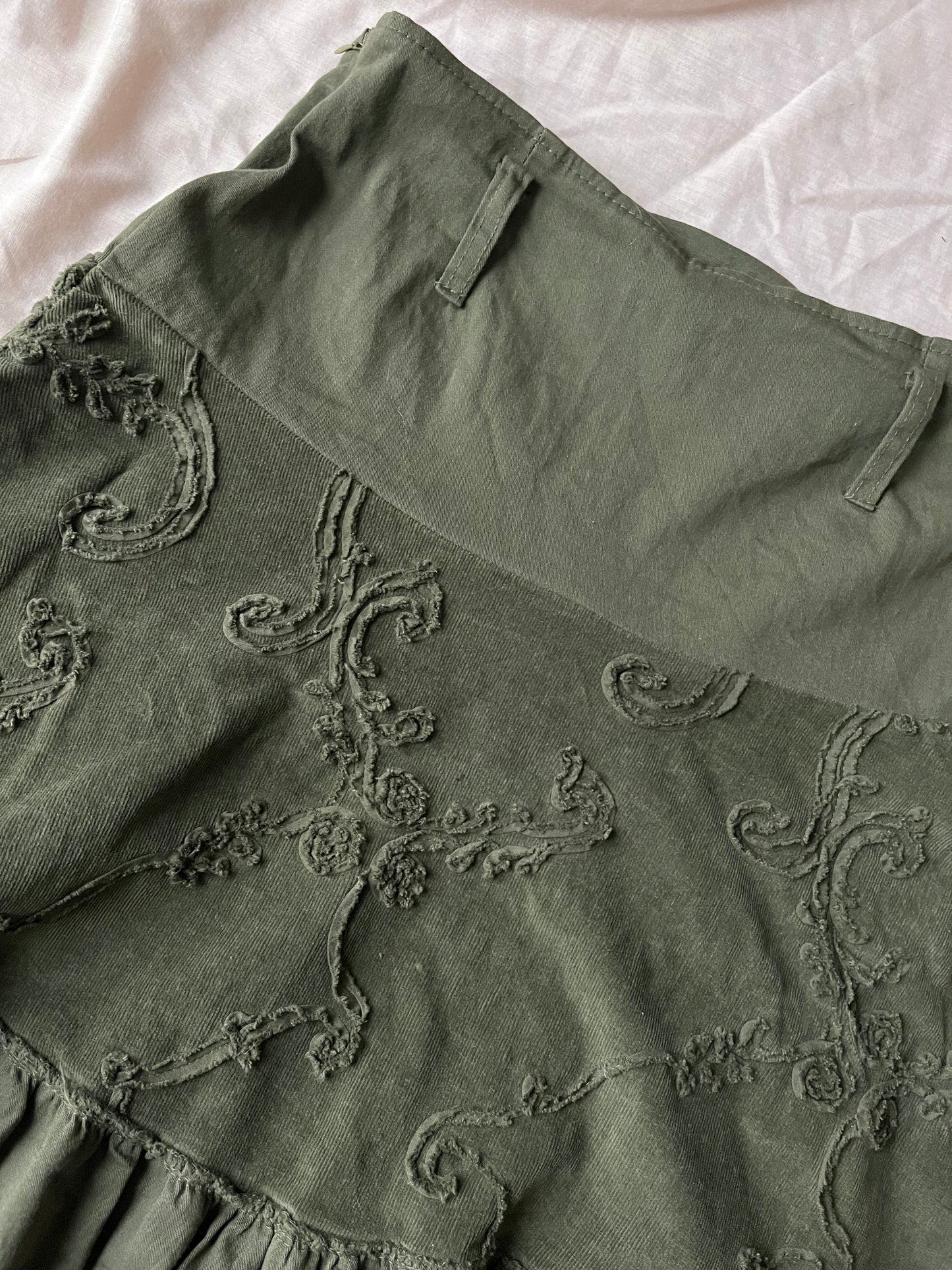 Green Corduroy Fairy Skirt - UK 10