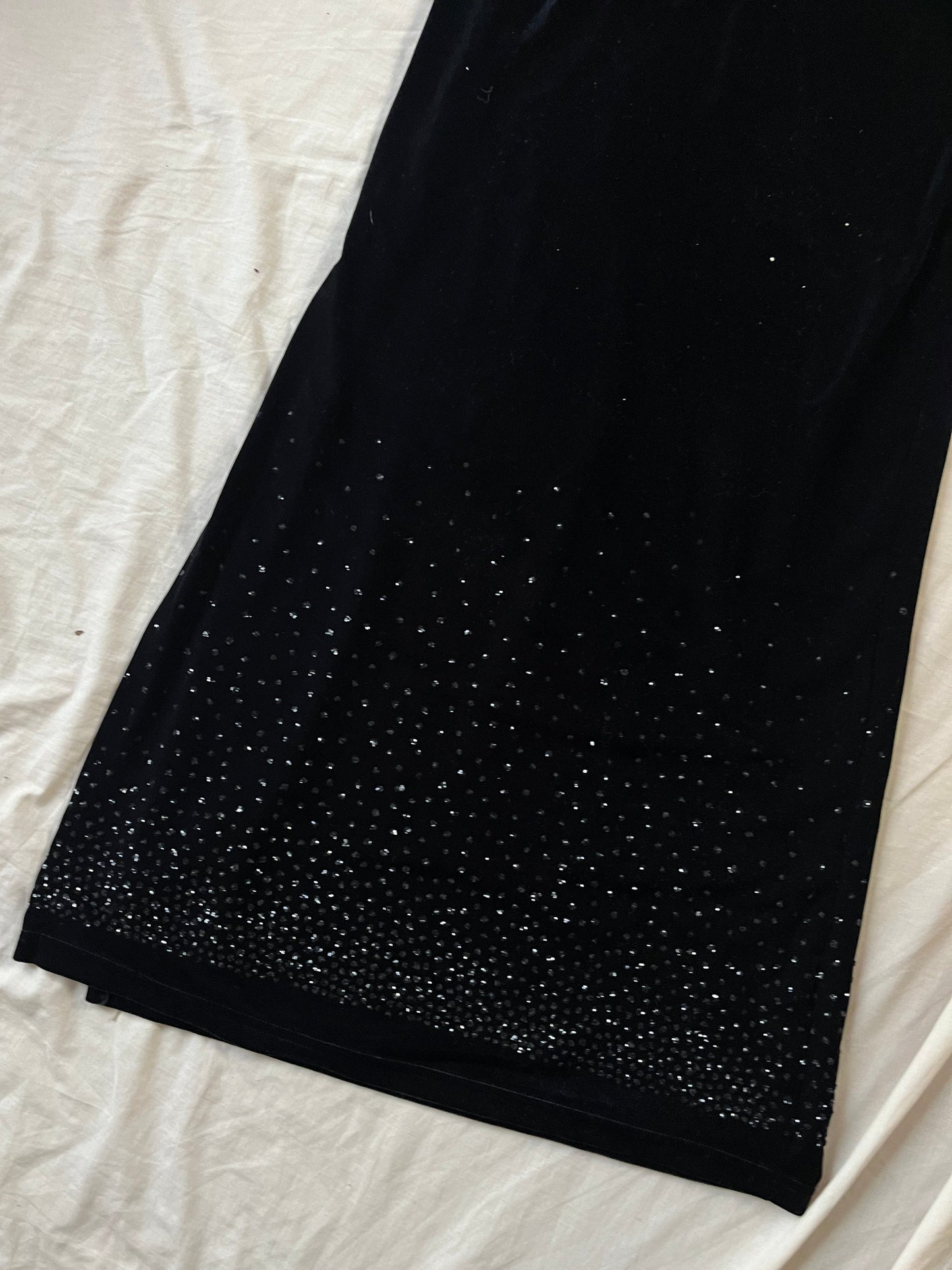 Glittery Black Velvet Dress UK 10-12