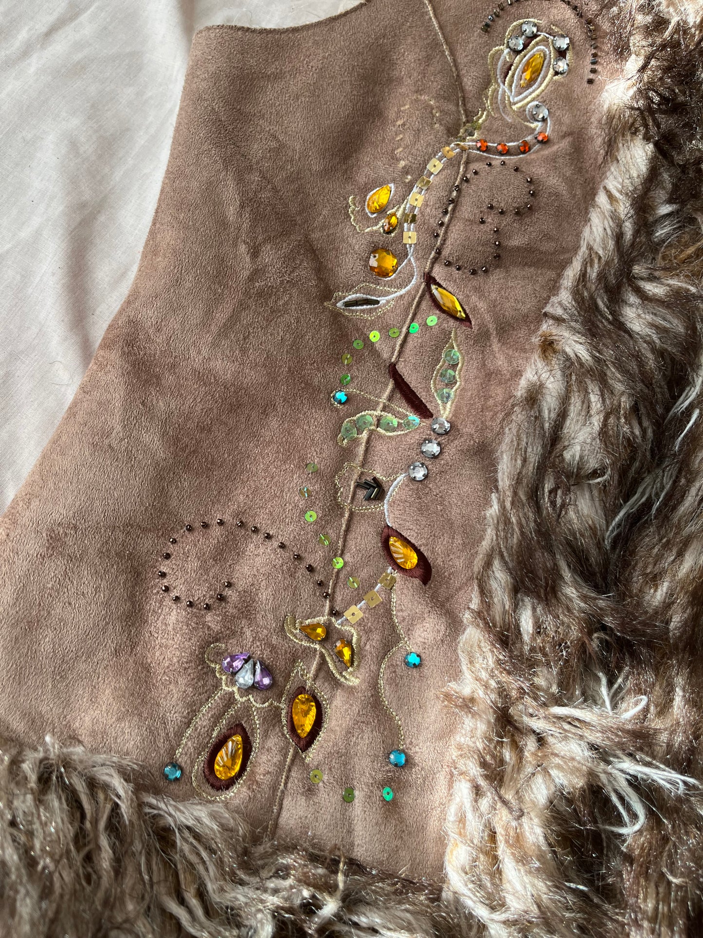 Brown Afghan Body Warmer - UK 12