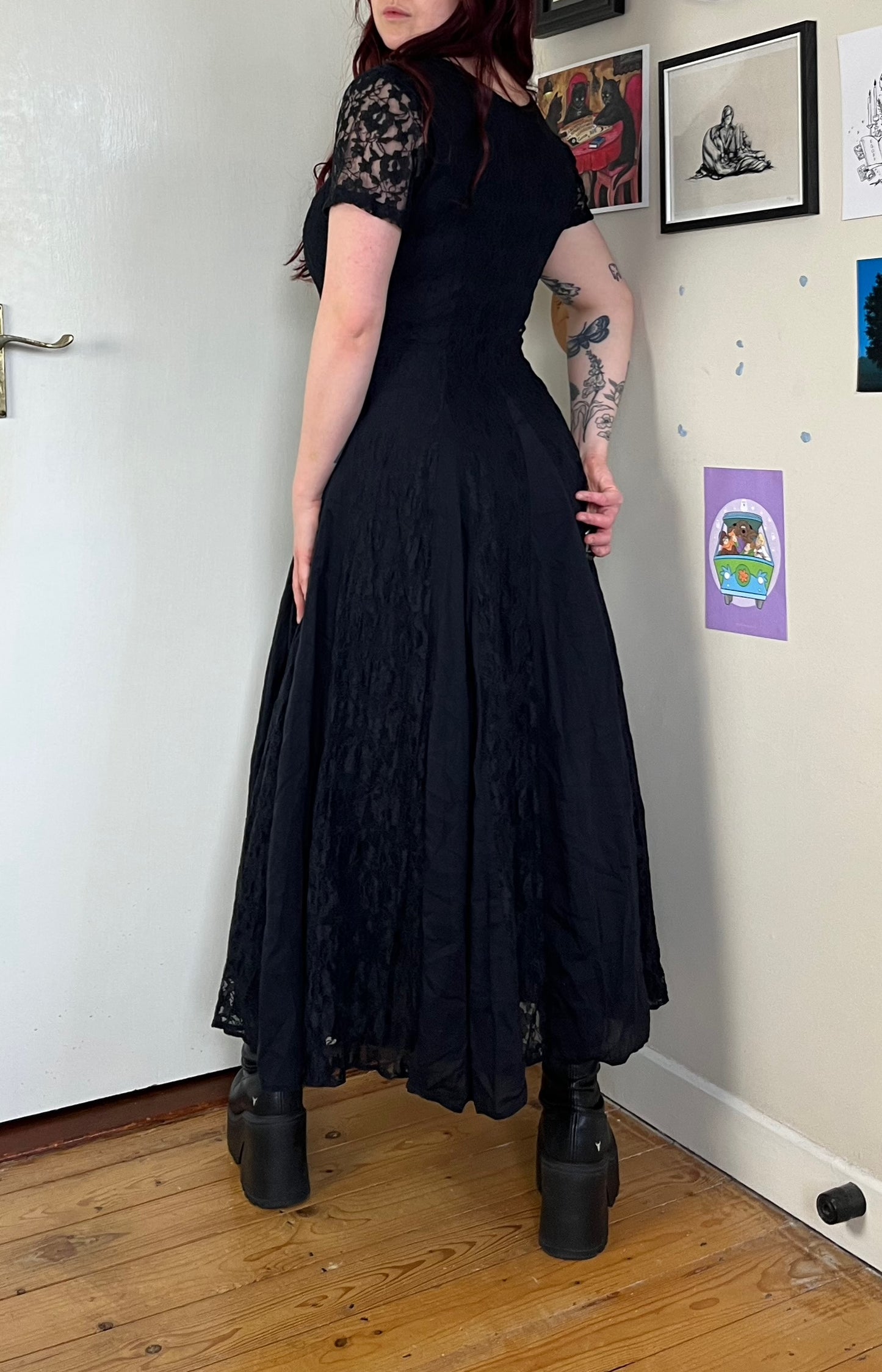Black Lace Dress UK 12