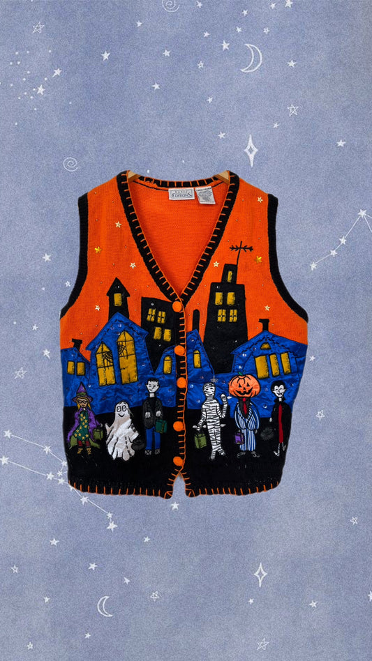 Trick Or Treat 90s Sweater Vest L