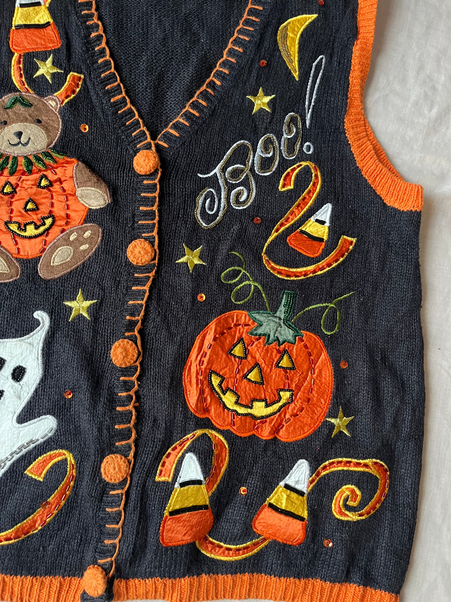 Hocus Pocus 1990s Halloween Sweater Vest M