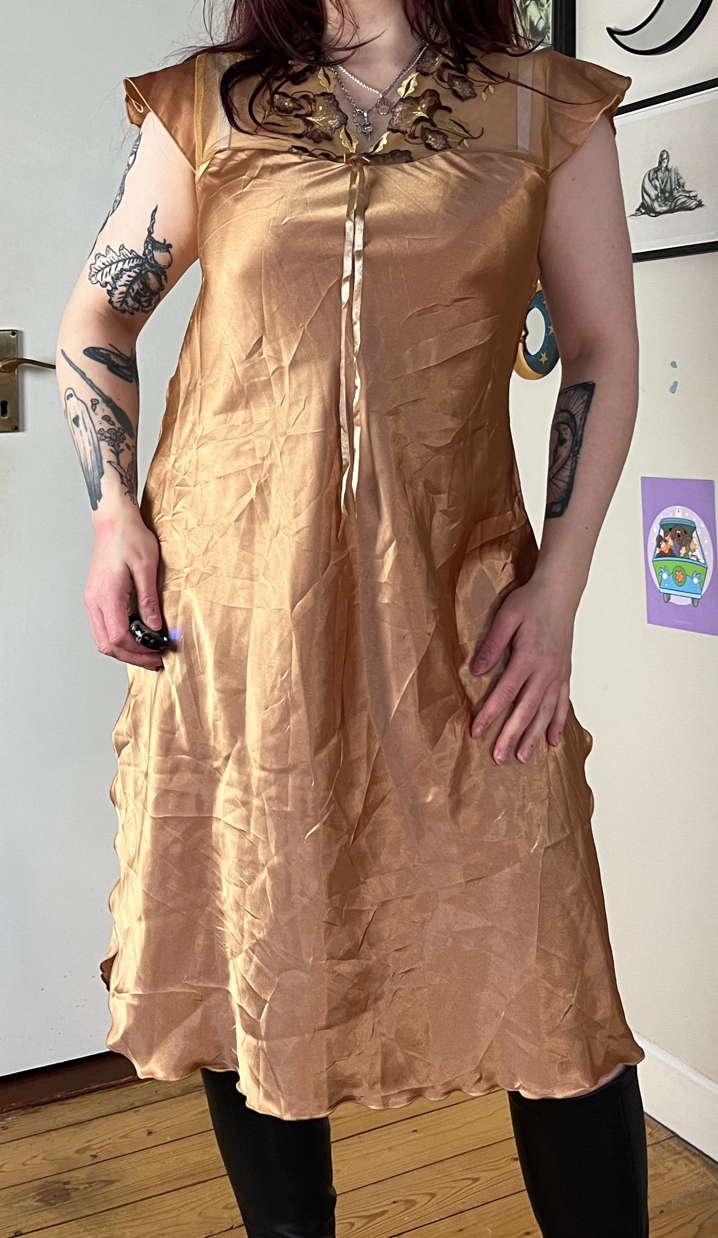 Gold Slip Dress UK 10-12