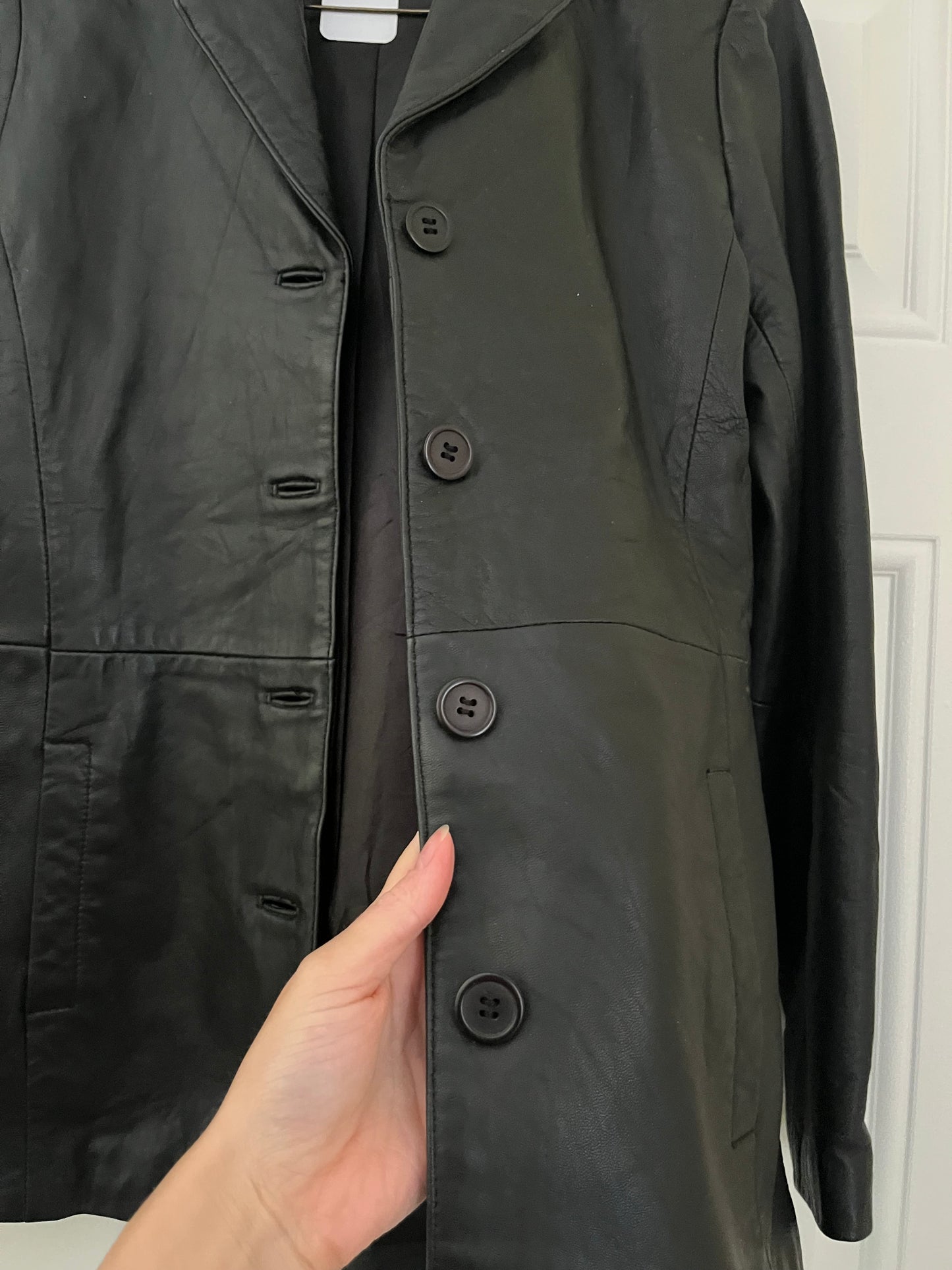 Black Leather Jacket UK 6