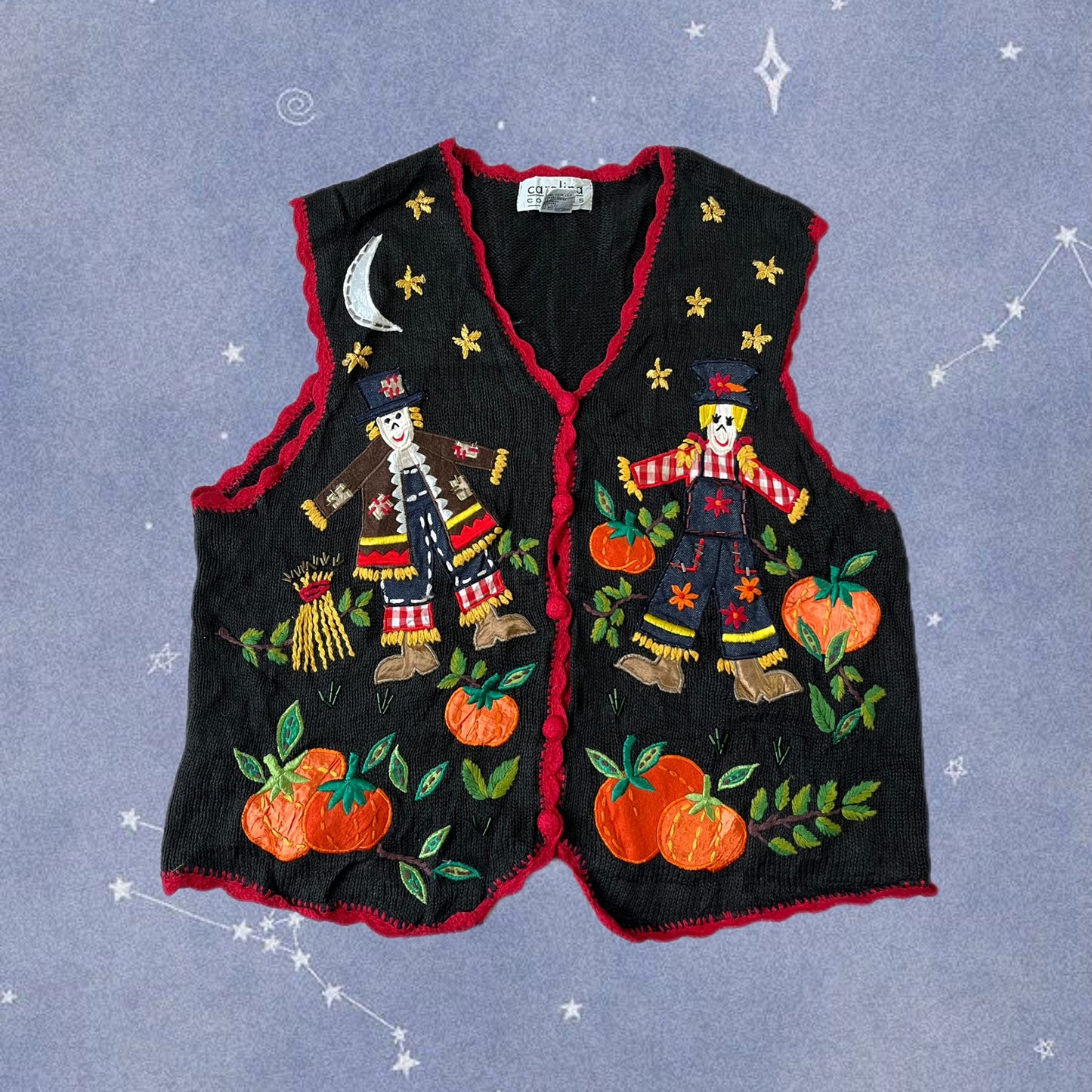Harvest 1990s Halloween Sweater Vest M
