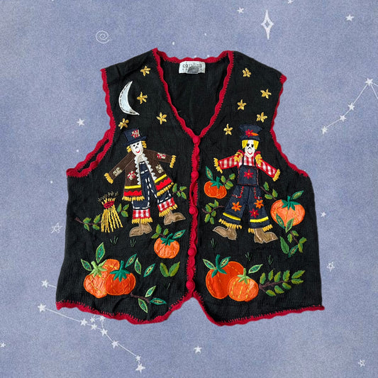 Harvest 1990s Halloween Sweater Vest M