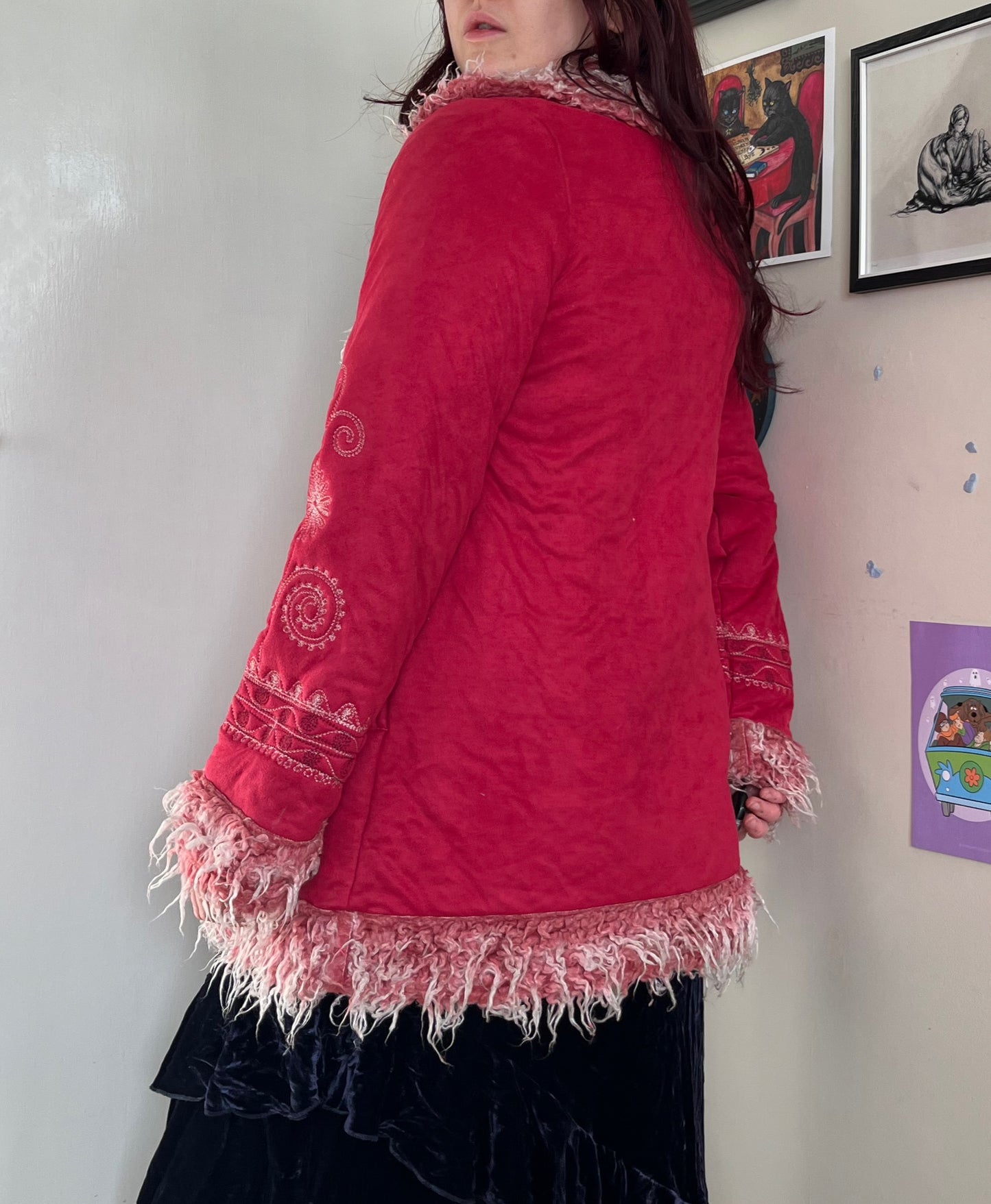 Pink Afghan Coat - Size S