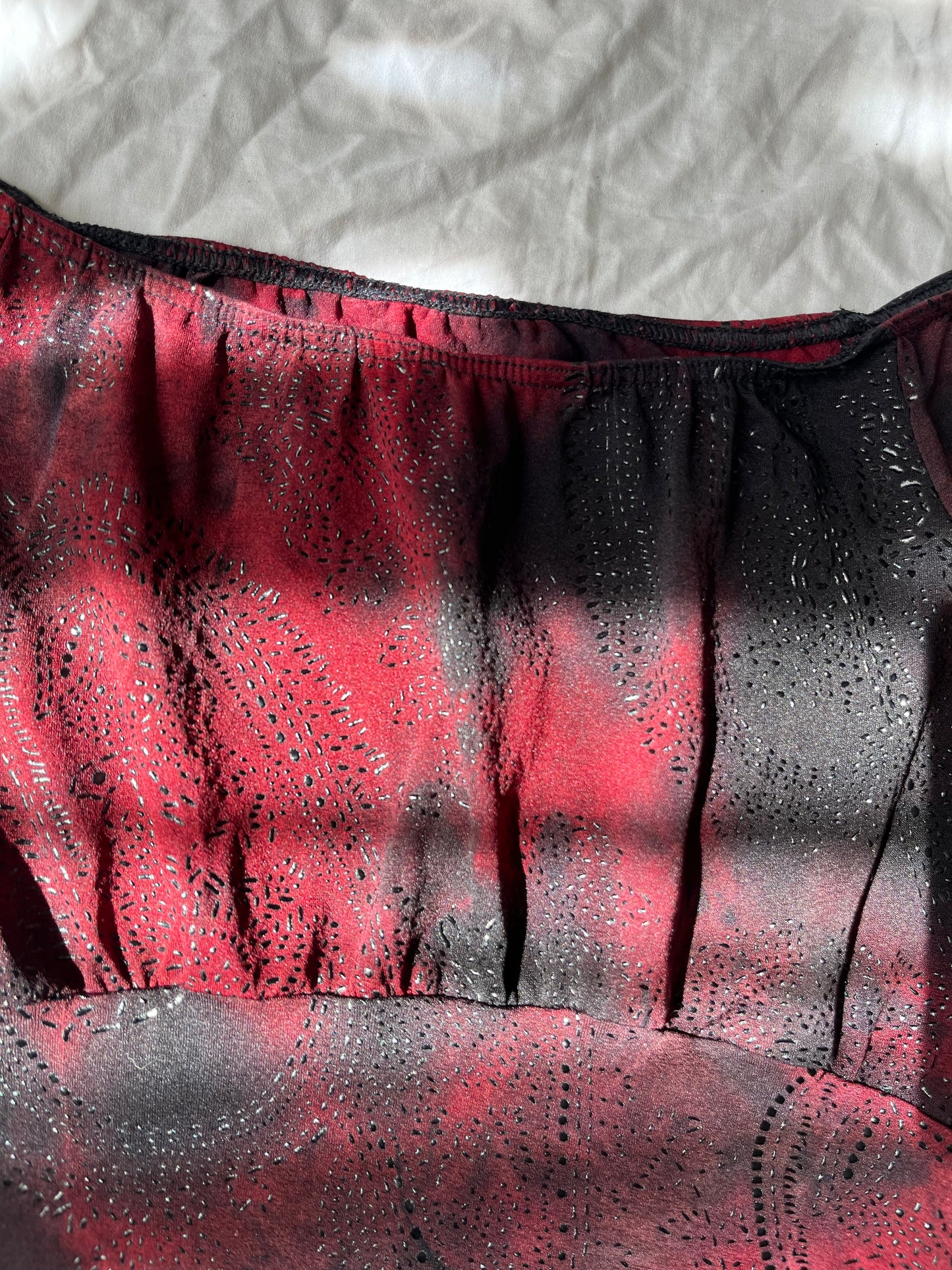 Red/Black Pattern Top UK 8-10