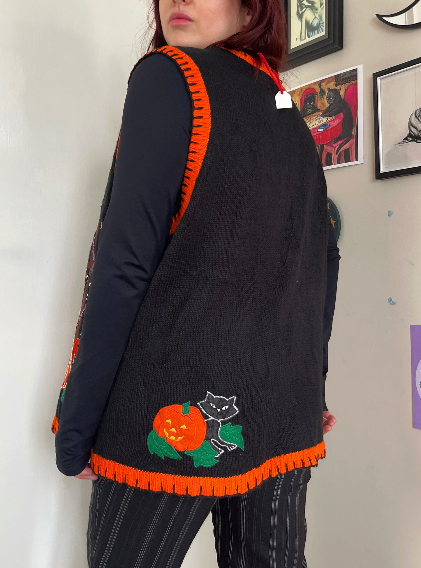 Pumpkin Patch 1990s Halloween Sweater Vest XL/2X