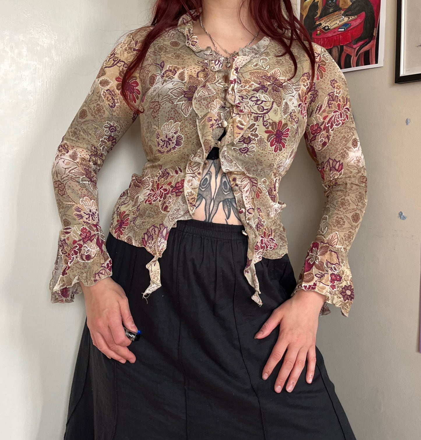 Floral Mesh Top UK 10
