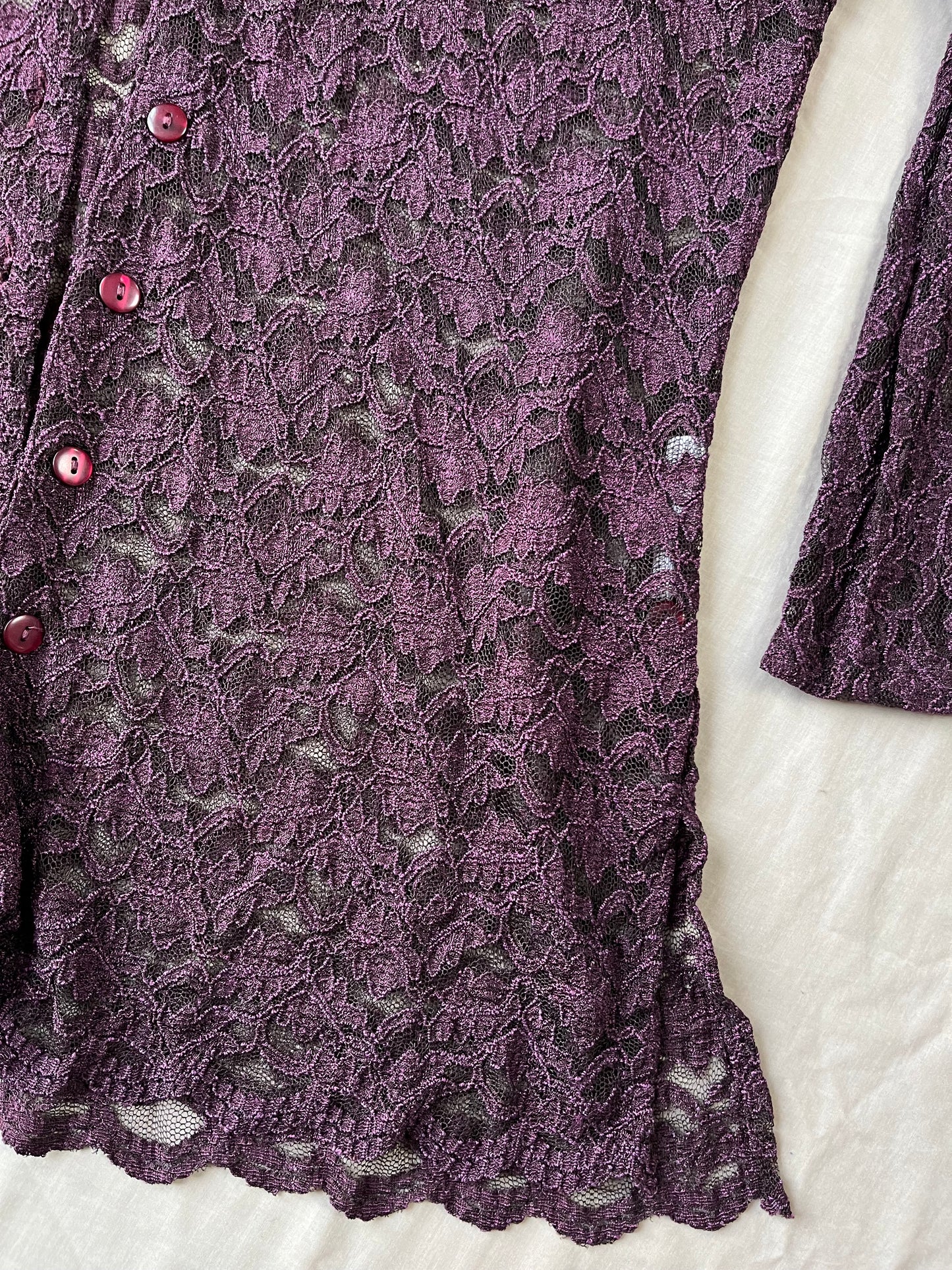 Purple Lace Cardigan UK 6-20