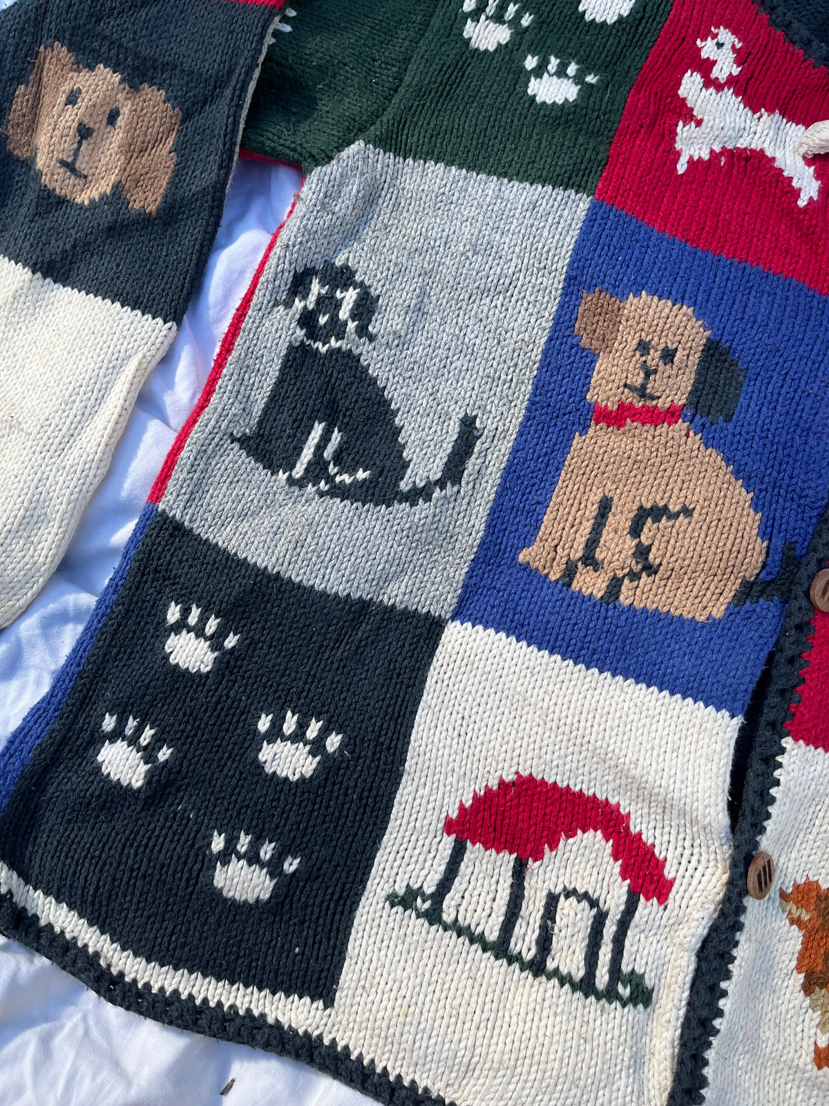 Patchwork Dog Cardigan L