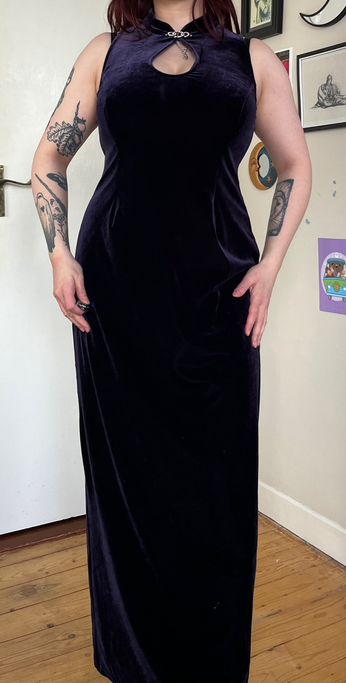 Purple Velvet Dress UK 14