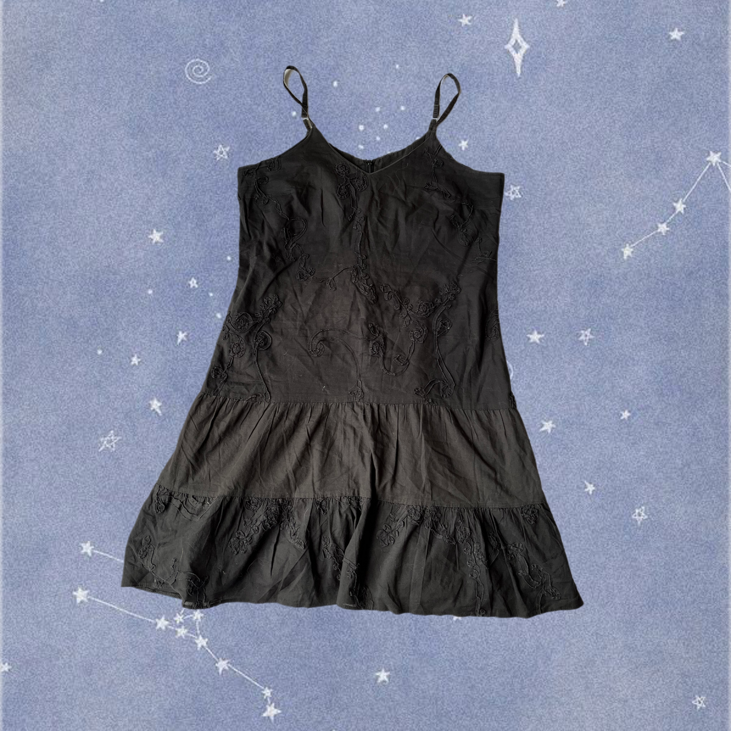 Black Cotton Dress UK 12