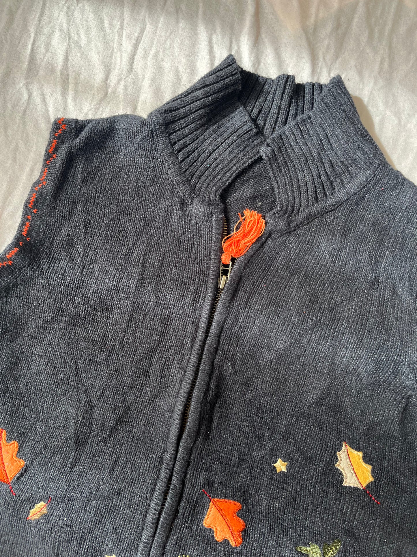 Autumn Breeze 1990s Halloween Sweater Vest L