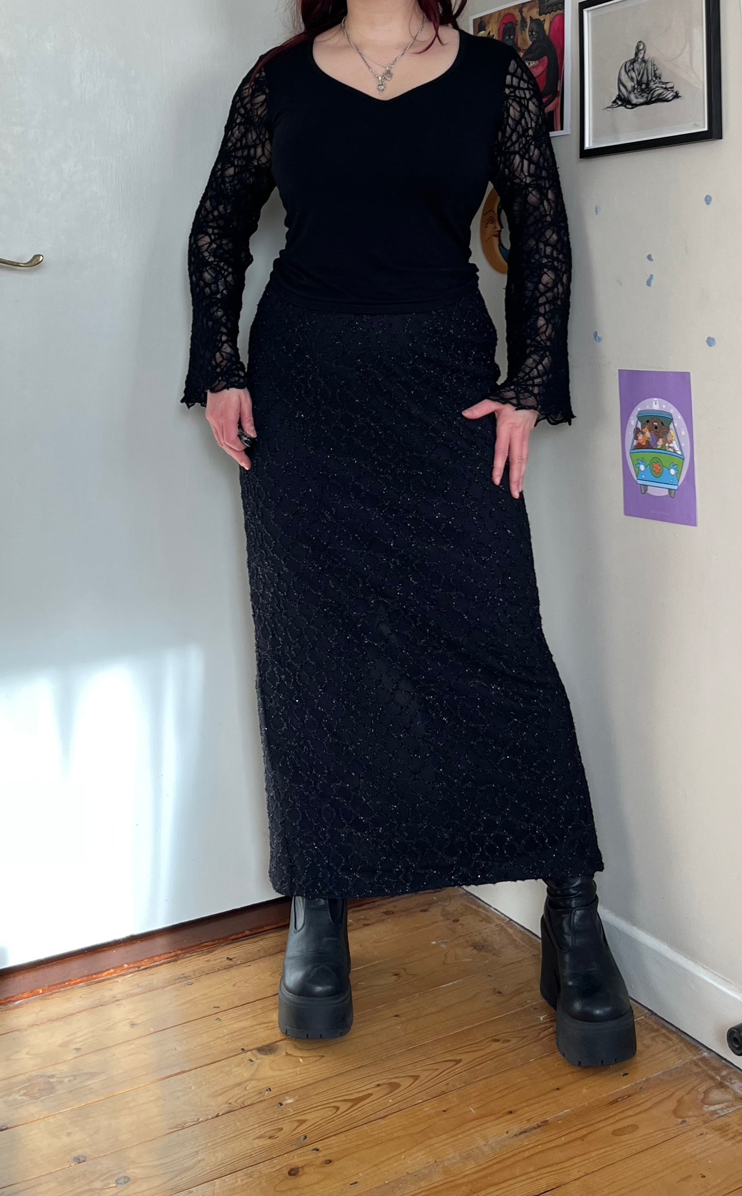 Lace Maxi Skirt UK 12