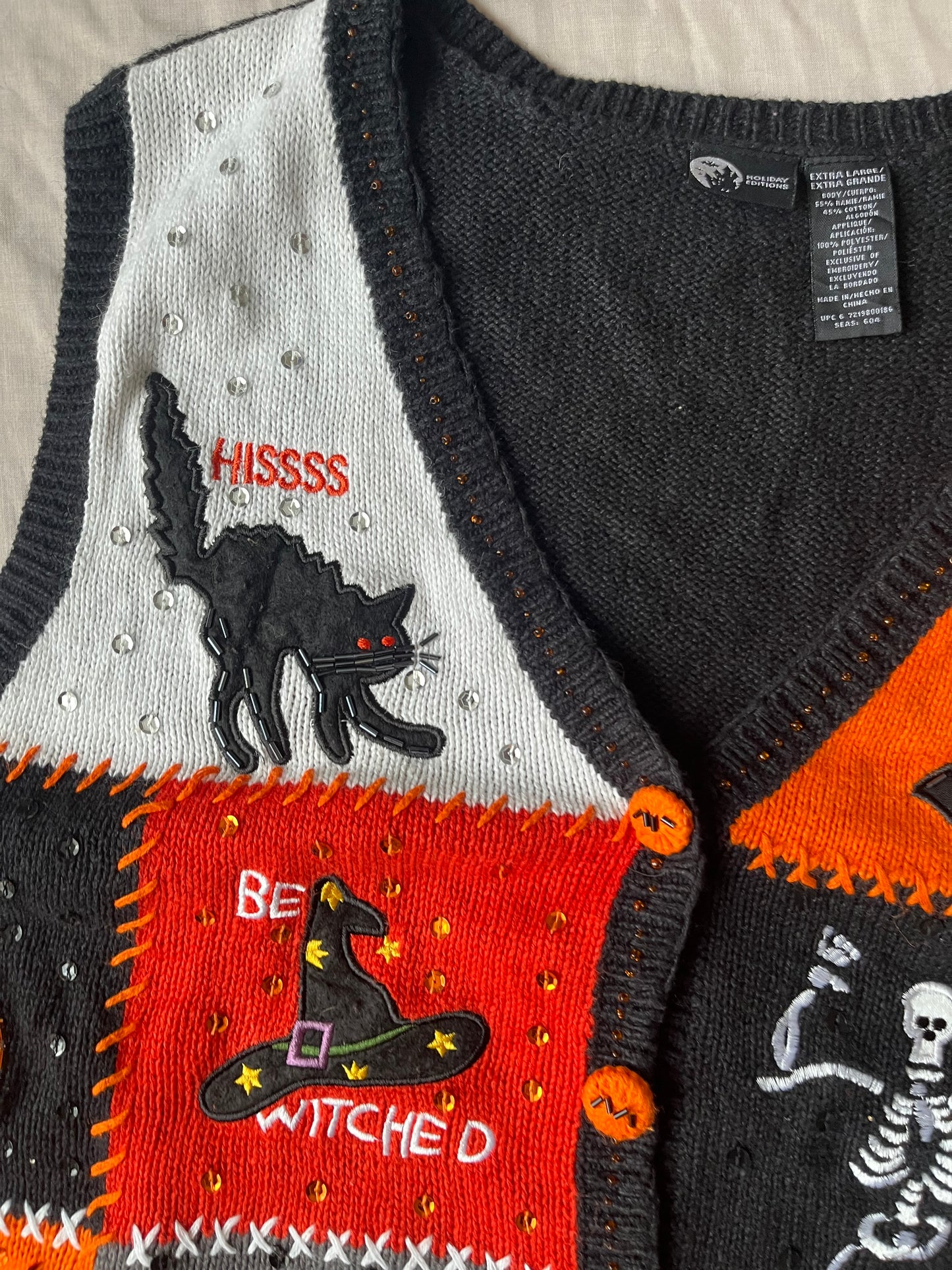 Grimoire 1990s Halloween Sweater Vest XL