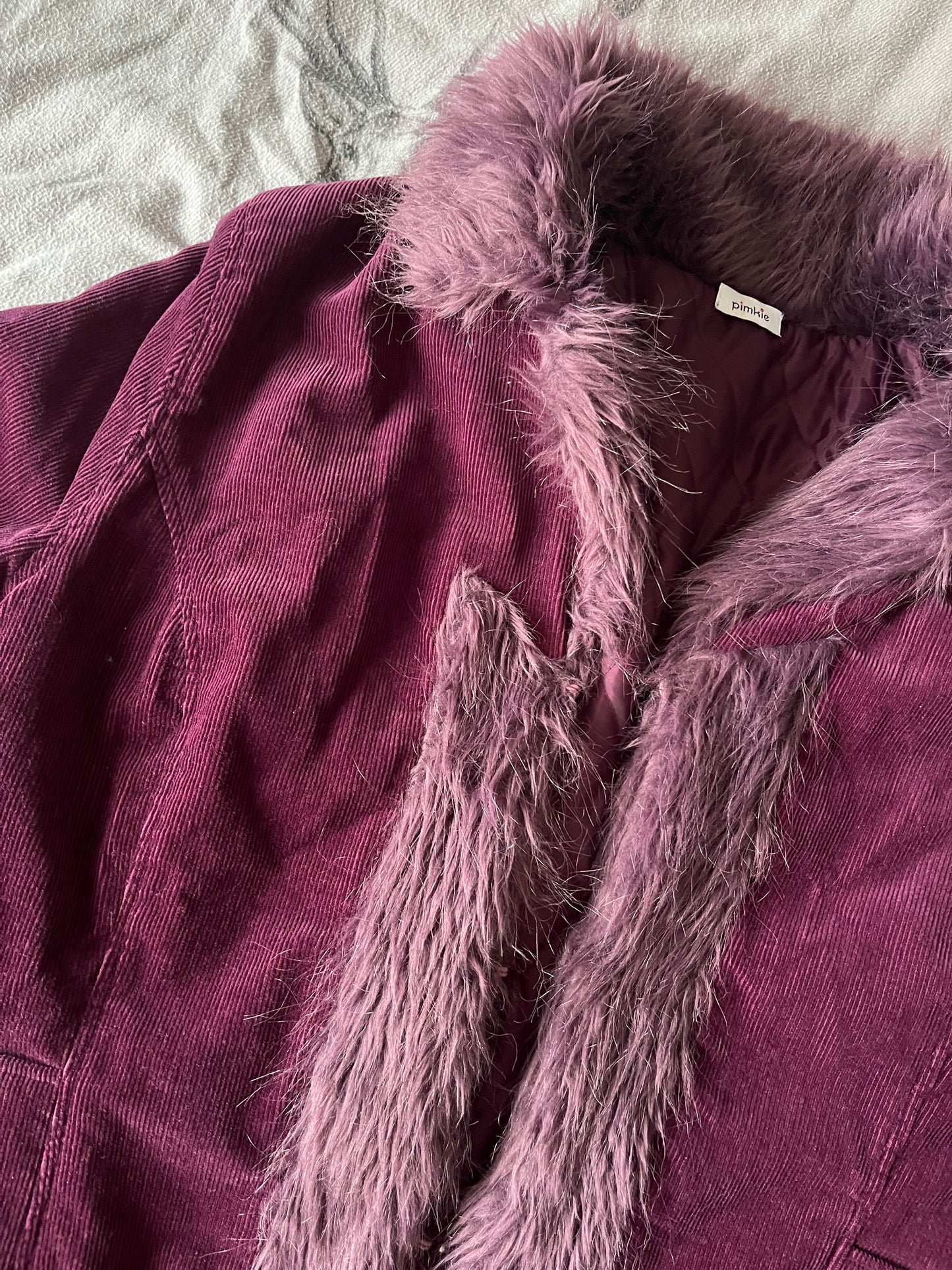 Purple Corduroy Afghan Coat UK 16-18