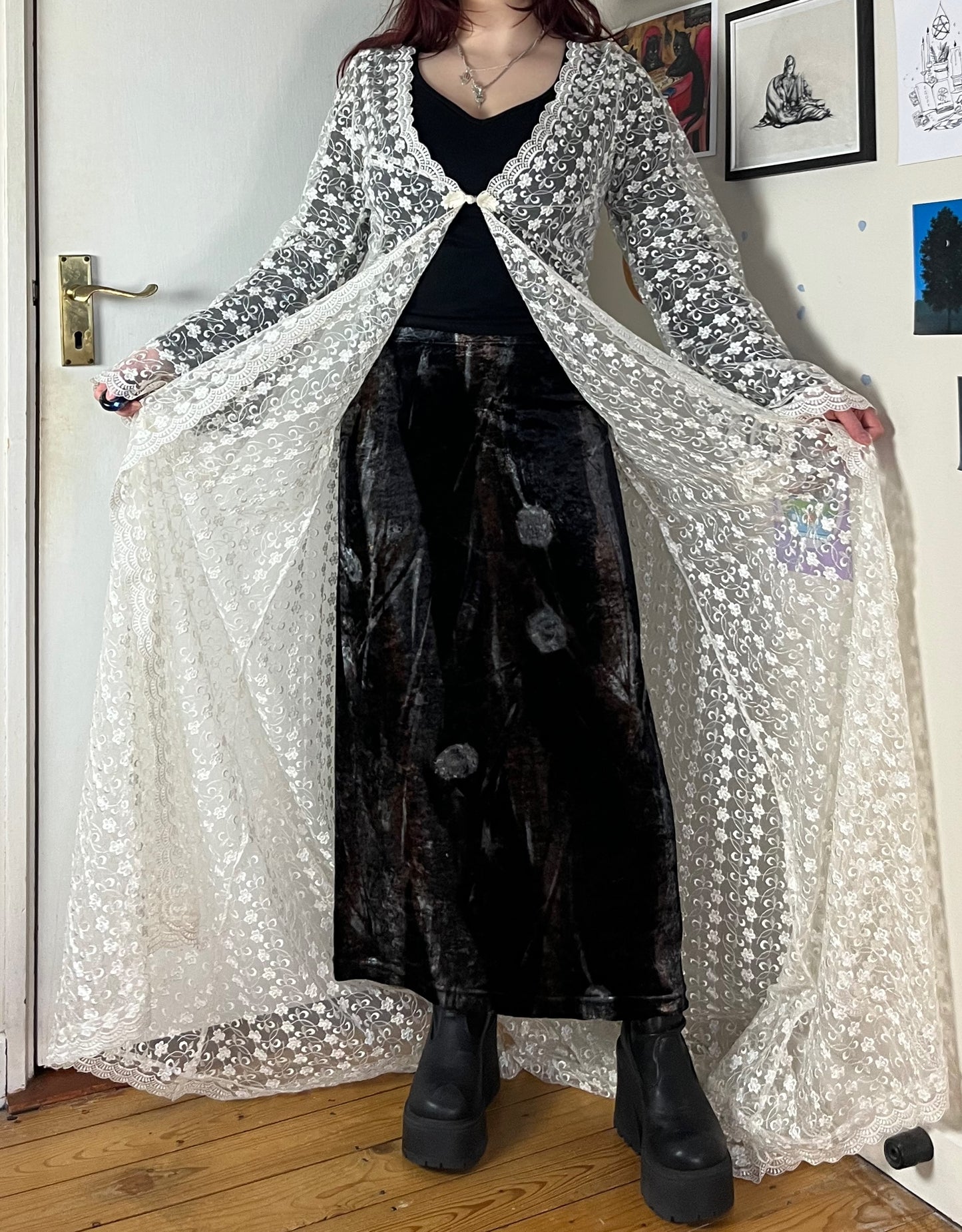 Gothic Bridal Long Robe UK 12