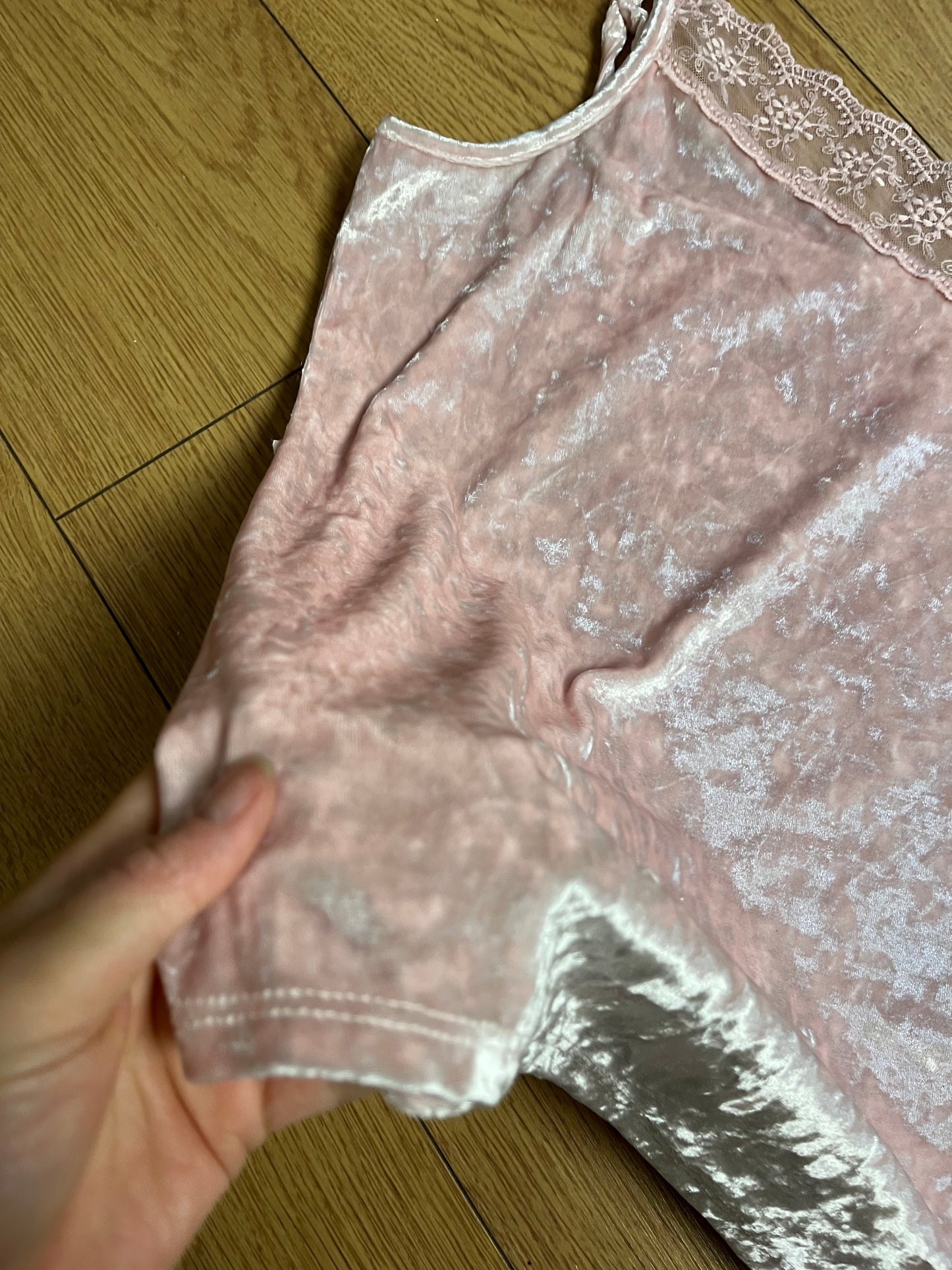 Pink Velvet Cami Top UK 14