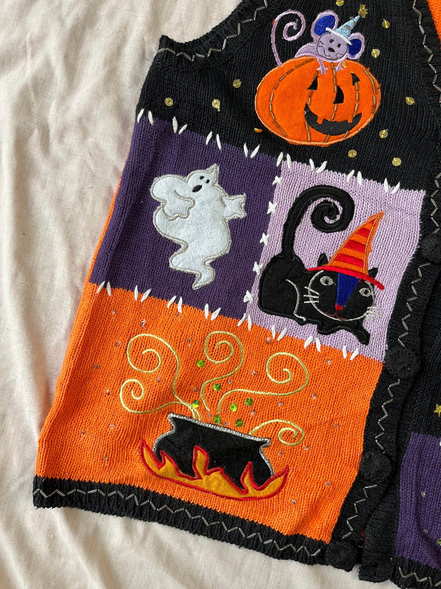 Tarot 1990s Halloween Sweater Vest M