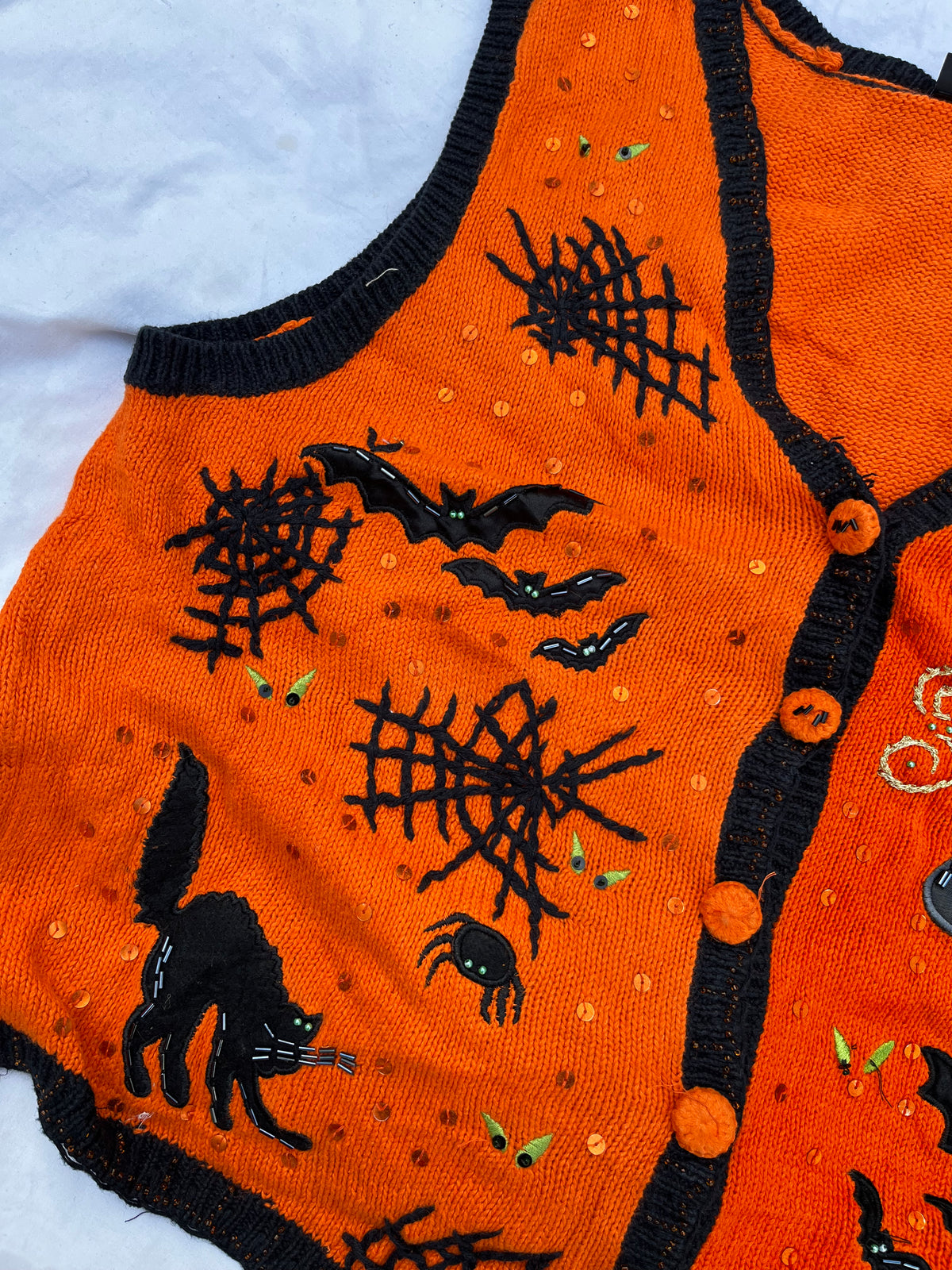 Cobwebs 1990s Halloween Sweater Vest L