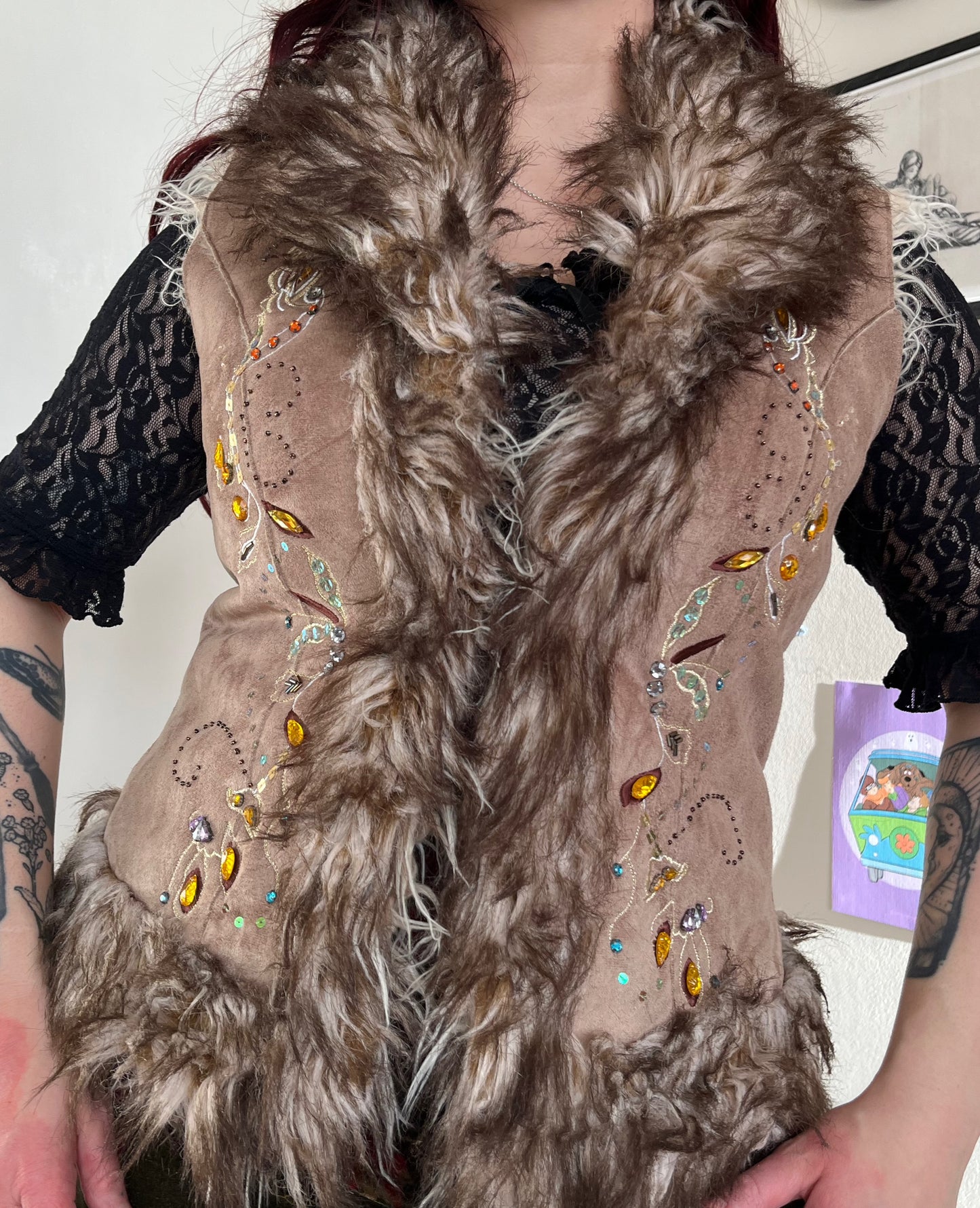 Brown Afghan Body Warmer - UK 12