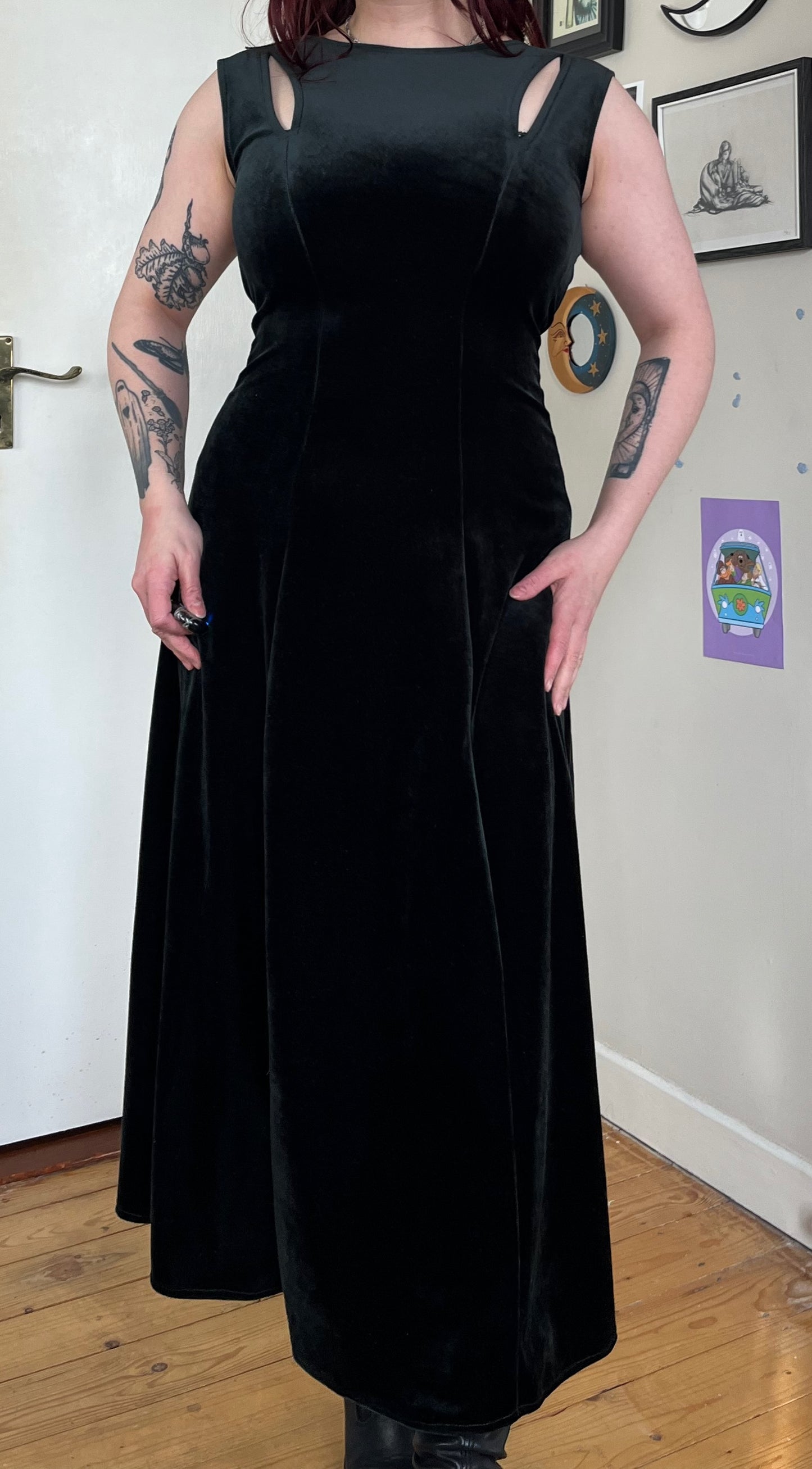 Green Velvet Dress UK 10
