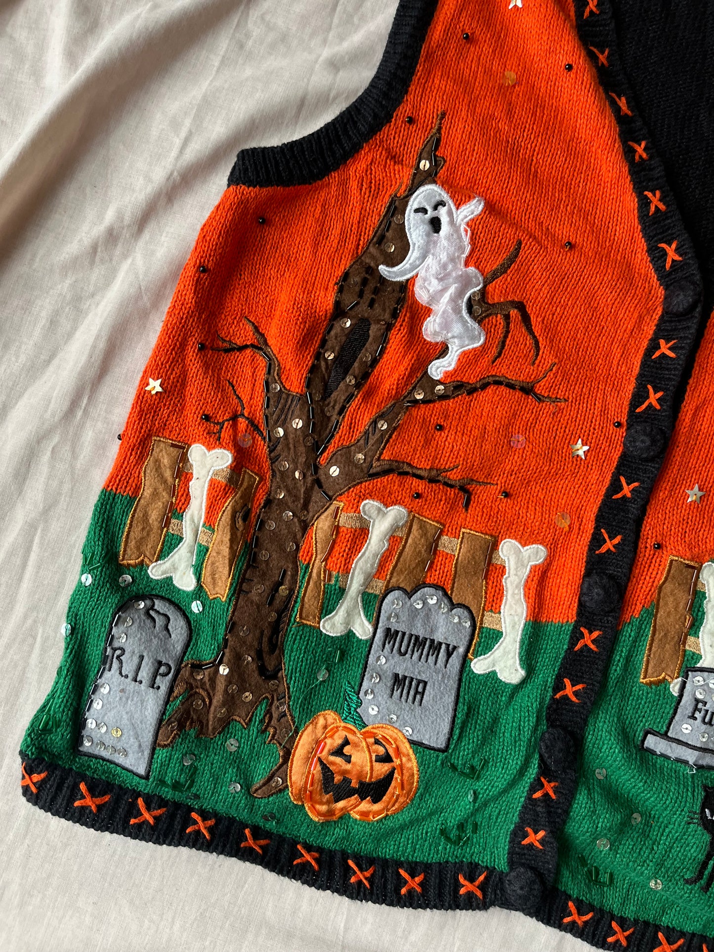Boneyard 2000s Halloween Sweater Vest M-L