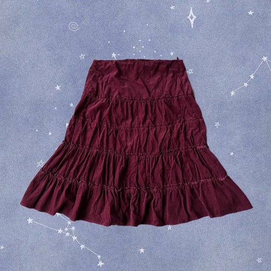 Dark Pink Corduroy Fairy Skirt - UK 14
