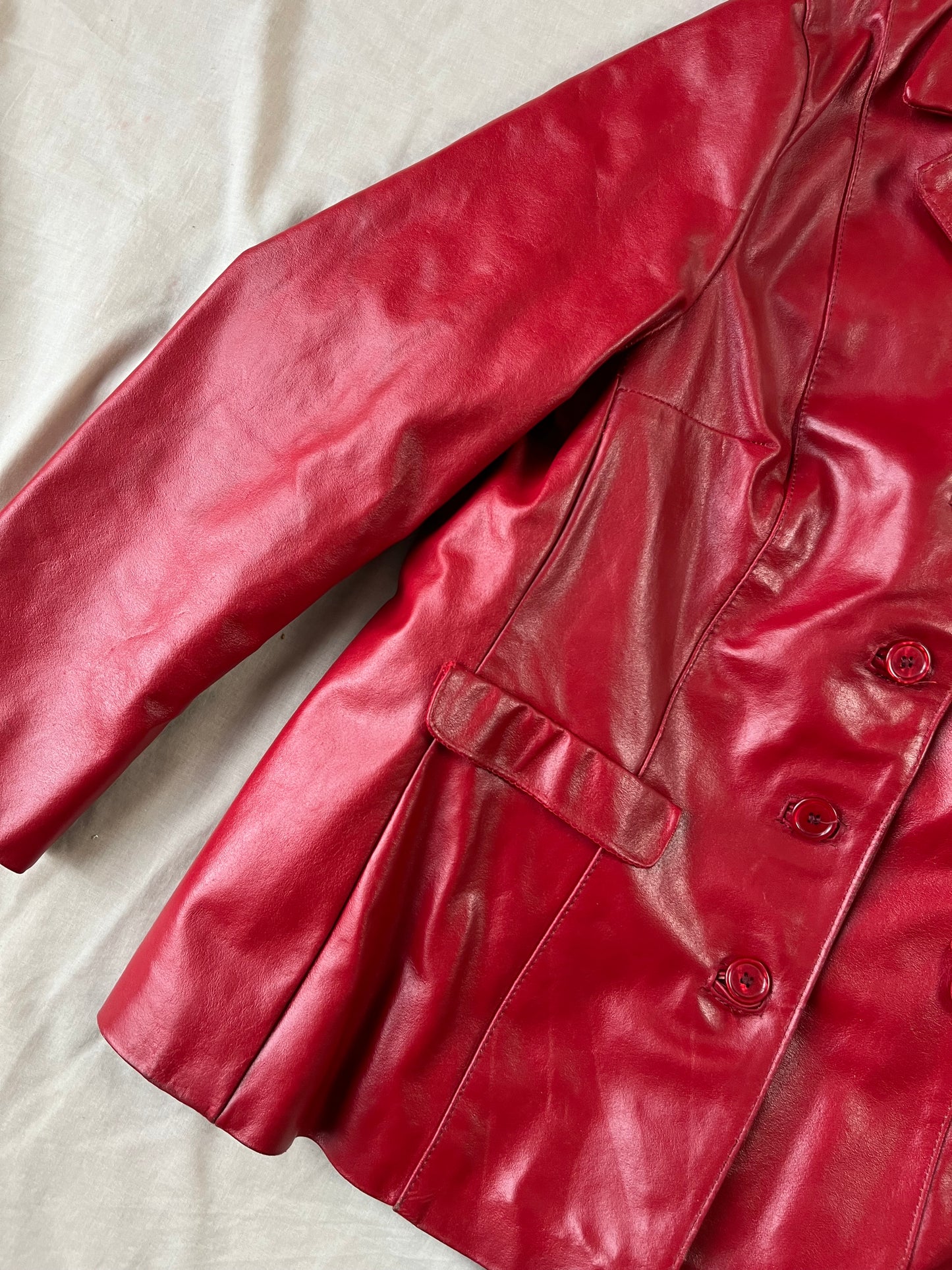 Red Leather Jacket UK 10-12