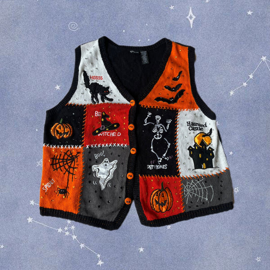 Grimoire 1990s Halloween Sweater Vest XL