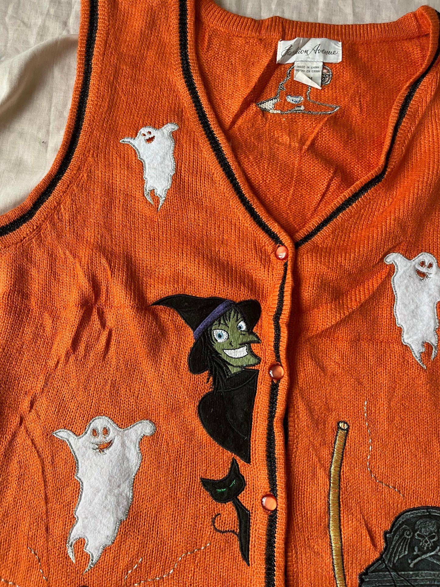 Toil and Trouble 2000s Halloween Sweater Vest M